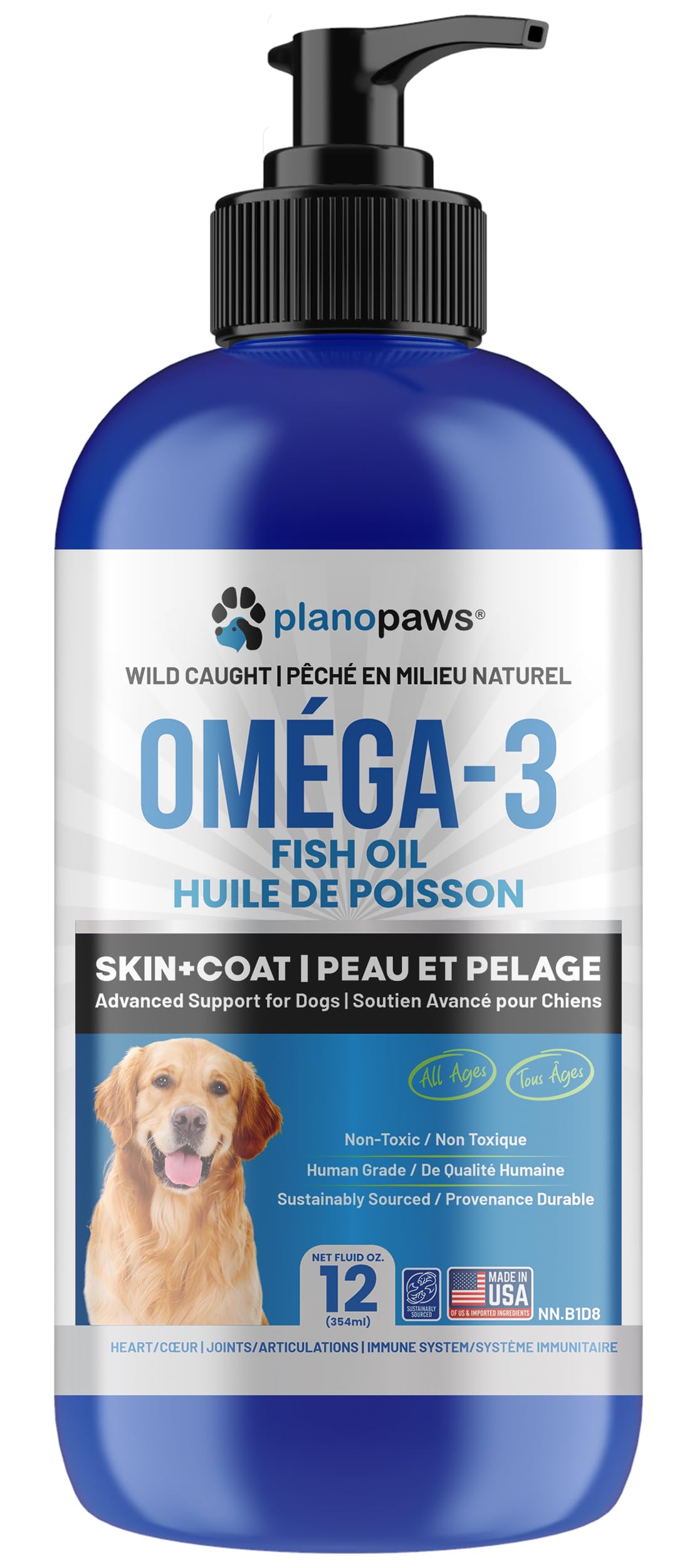 Omega 3 Fish Oil for Dogs - Better Than Salmon Oil - Dog Fish Oil Supplement to Reduce Shedding & Itching - Supports Joints, Brain, and Heart Health - Skin and Coat Supplement - Liquid Fish Oil
