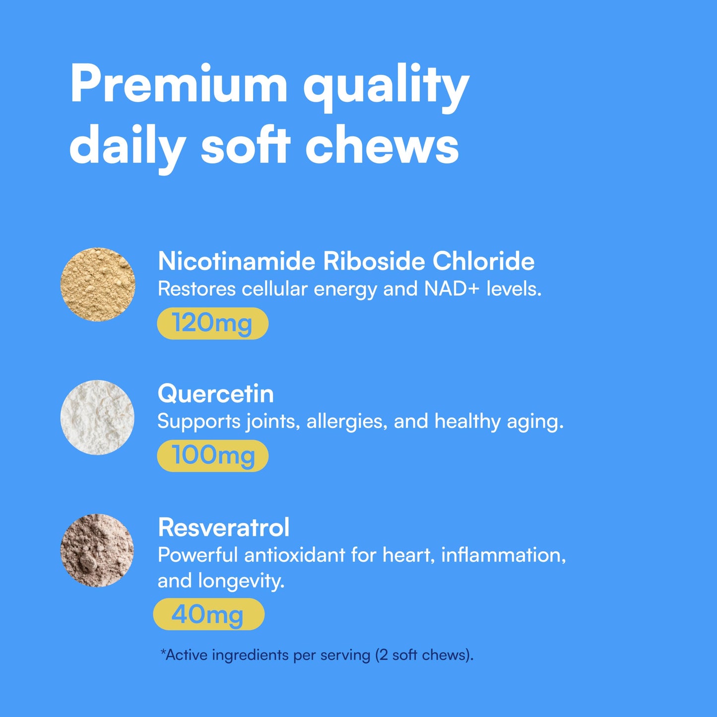 NAD+ Precursor & Senior Dog Supplement - 90 Soft Chews & Vitamins - NMN Alternative for Longevity, Anti-Aging & Energy - Nicotinamide Riboside, Resveratrol, Quercetin, Made with Pasture-Raised Chicken