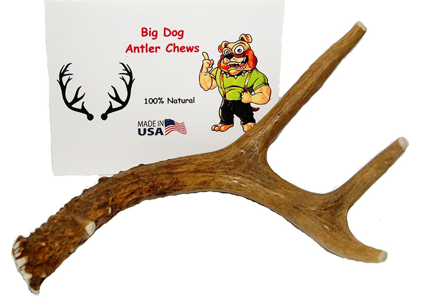 Small Whole Deer Antler Dog Chew, For Small to Medium Size Dogs and Puppies - 6 to 11 Inches Long - Big Dog Antler Chews Brand