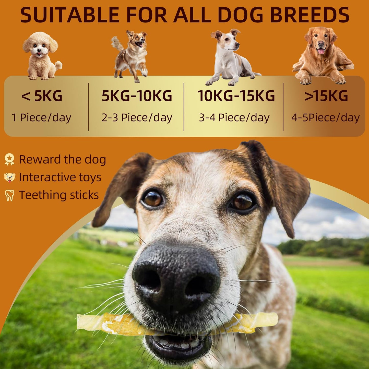 Sobirdos Dog Treats,Chicken Wrapped Rawhide Sticks for Dogs,Dog Chew Sticks,Rawhide Bones for Large Midium Dogs, Dog Treats Small Dogs,Dog Chicken Sticks,Puppy Treats,Chicken Dog Treats,4.5inch