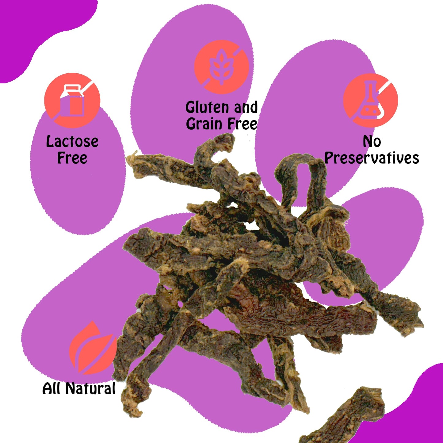 PIMA Water Buffalo Jerky, Dried Meat, Excellent Source Protein for Dogs - 15oz