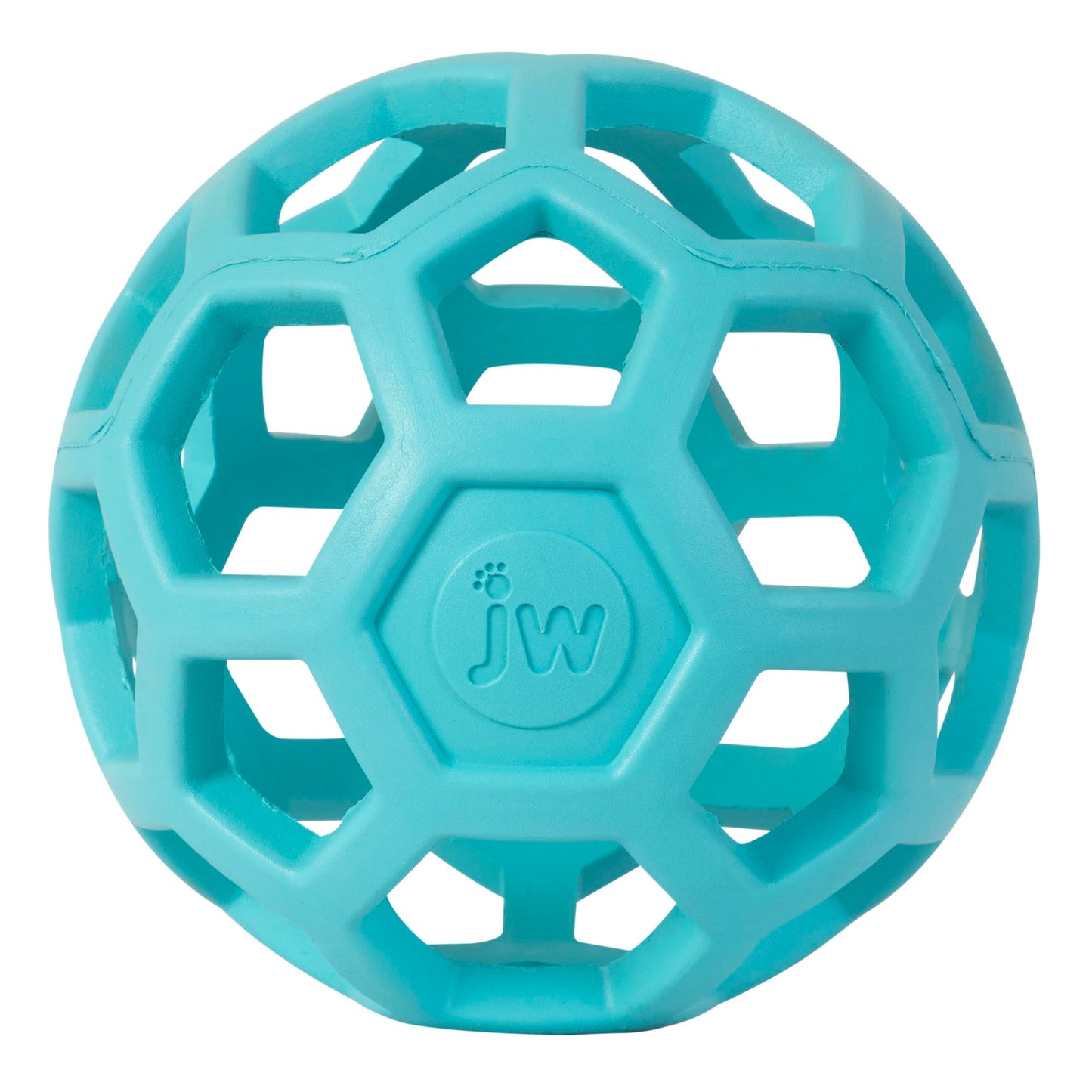 JW Pet HOL-ee Roller™, Dog Toy Puzzle Ball, Natural Rubber, Medium (4.5” Inch Diameter), Blue