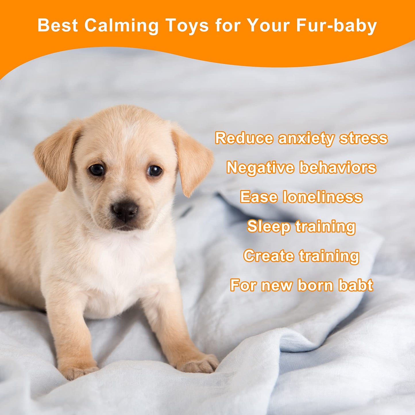 Extragele Puppy Heartbeat Toy Heartbeat Stuffed Toy for Dog Anxiety Relief and Calming Aid, Heartbeat Stuffed Animal for Sleep Aid Crate Training Comfort, Puppy Essentials, White