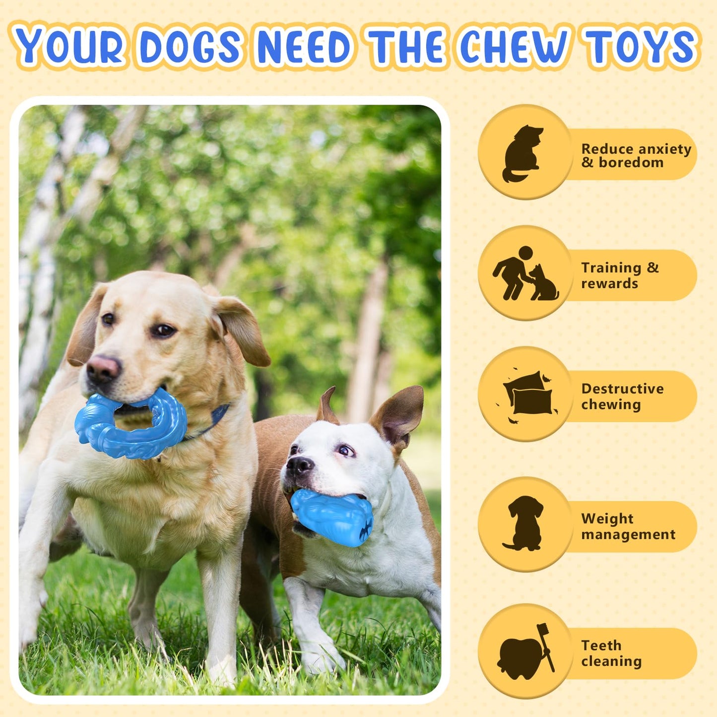 Zuykjeagle Dog Chew Toys for Aggressive Chewers Medium Small Dogs, Indestructible Non-Toxic Natural Rubber Tough Ring Chew Toys for Puppy Dog Teething Toys and Teeth Cleaning (Ring+Gorilla01)