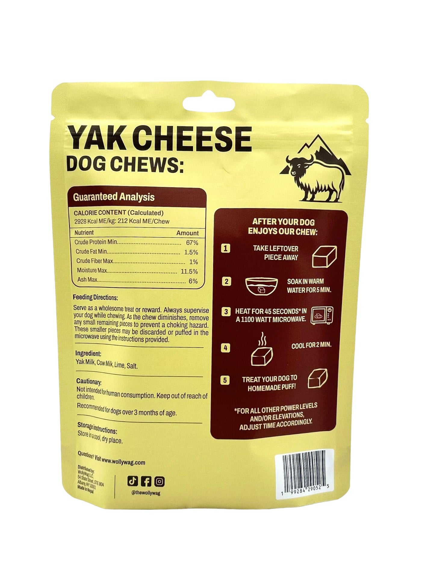 Yak Cheese Himalayan Dog Chews – 4 Yak Chews for Medium Dogs | 100% Natural Dog Treat | Promotes Dental Health, High in Protein, Gluten & Lactose-Free