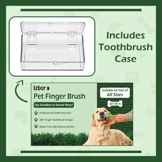 Izbor Cat & Dog Teeth Brushing Kit- 360° Finger Toothbrush for Dogs, Soft Silicone Bristles, BPA- Free, Dental Tools for Dogs, Puppy Essentials for Daily Oral Care (4)