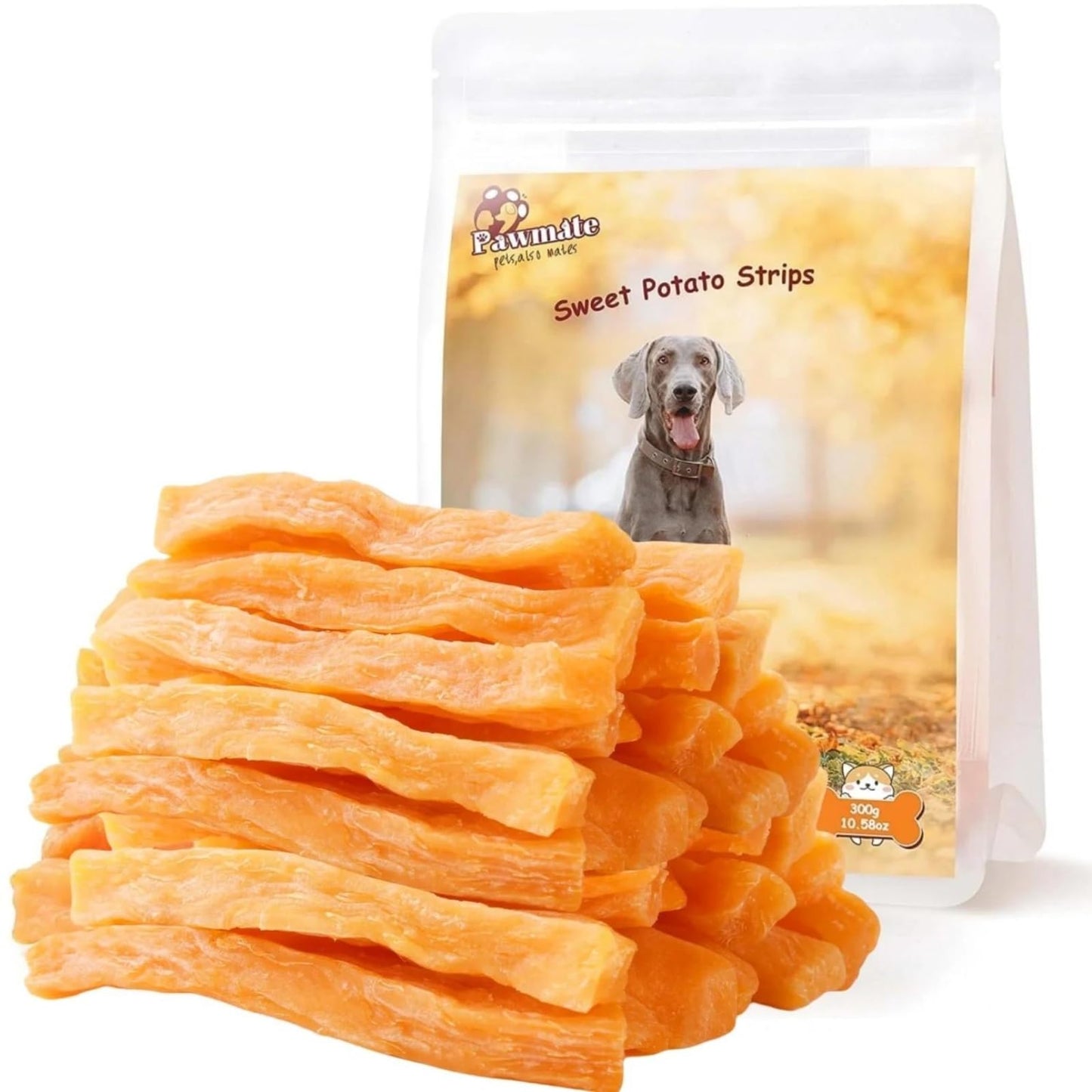 Pawmate Sweet Potato Dog Treats, Healthy Low Fat Dog Chews Rawhide Free Grain Free Training Treats for Small Medium Large Dogs 27-31 Counts