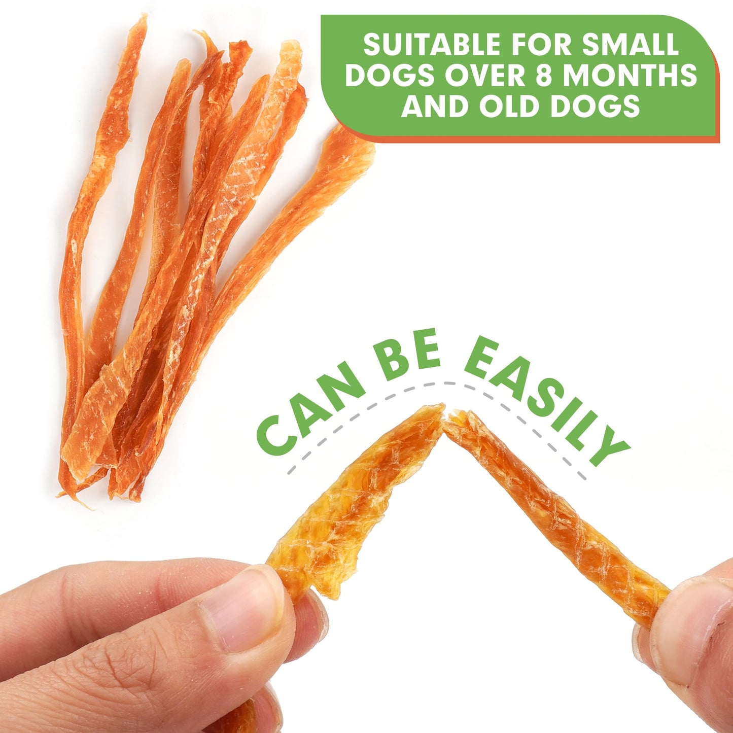 MON2SUN Dog Treats, Chicken Jerky Strips for Small Dogs, High Protein & Grain Free Snacks, Easy to Digest Training Treats (Chicken, 17.64 Ounce -Pack of 1)