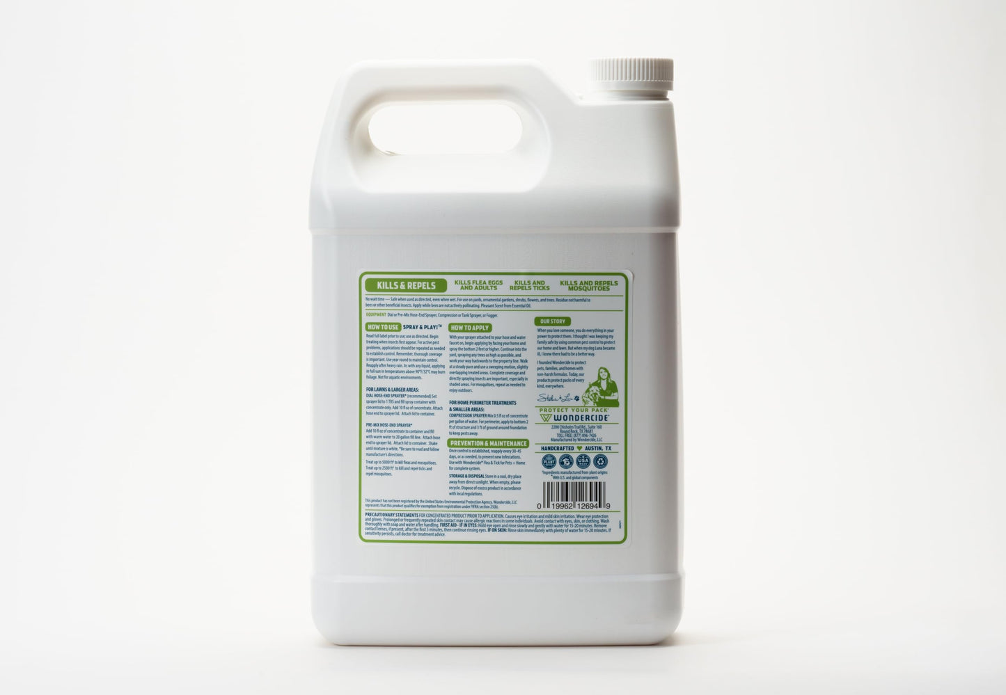 Wondercide - Flea and Tick Spray Concentrate for Yard and Garden with Natural Essential Oils – Kill, Control, Prevent, Fleas, Ticks, Mosquitoes and Insects - Safe Around Pets, Plants, Kids - 1 Gallon