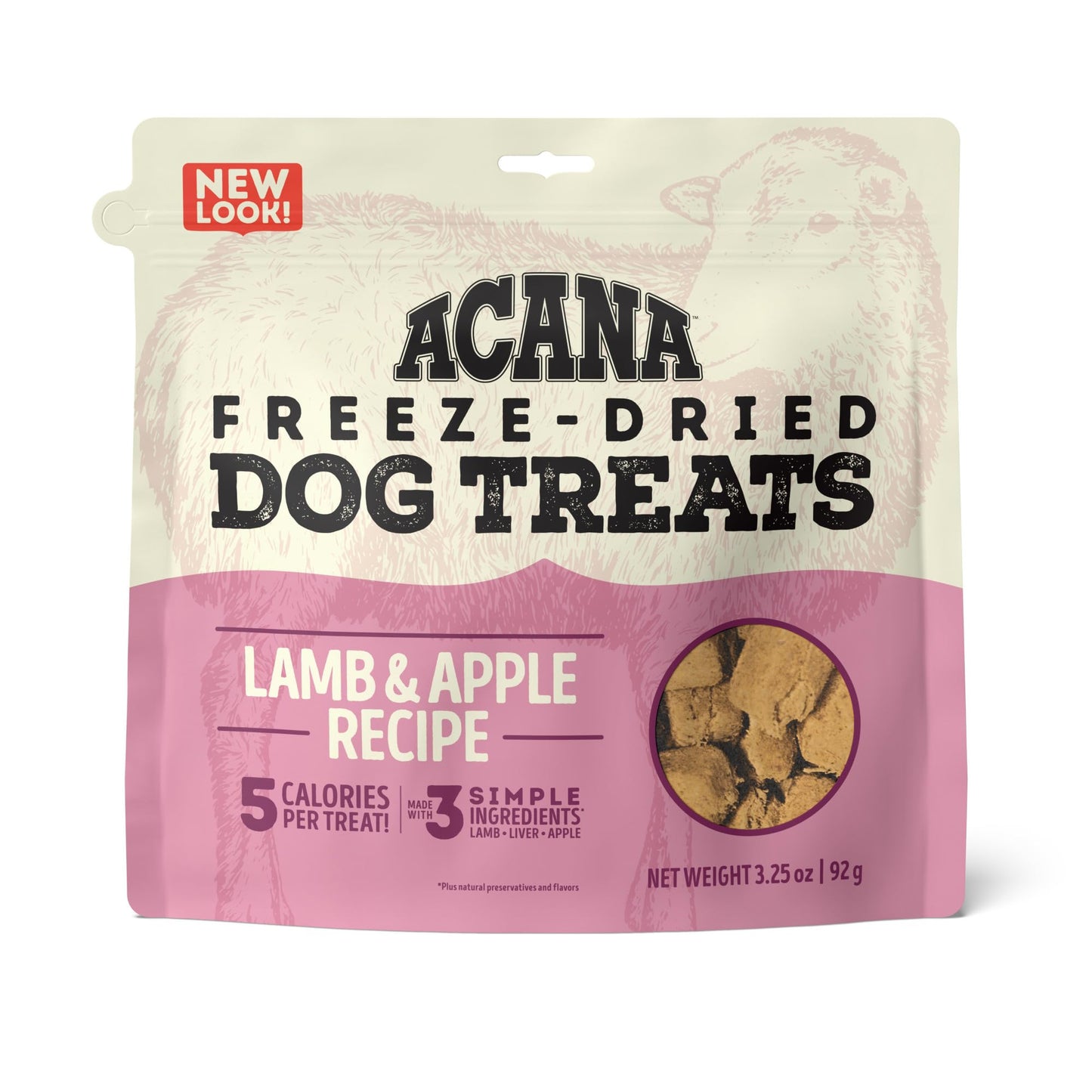 ACANA Singles Grain Free Dog Treats Limited Ingredients & Freeze-Dried Lamb & Apple Recipe 3.25oz Bag