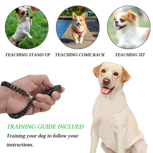 D-BUY 4-in-1 Dog Training Set, Puppy Training Treats- Dog Treat Training Pouch, Bark Control Whistle, Dog Doorbells, Dog Clicker, Ideal Gift for First Time Pet Owners, Training Dog Owners (Gray)
