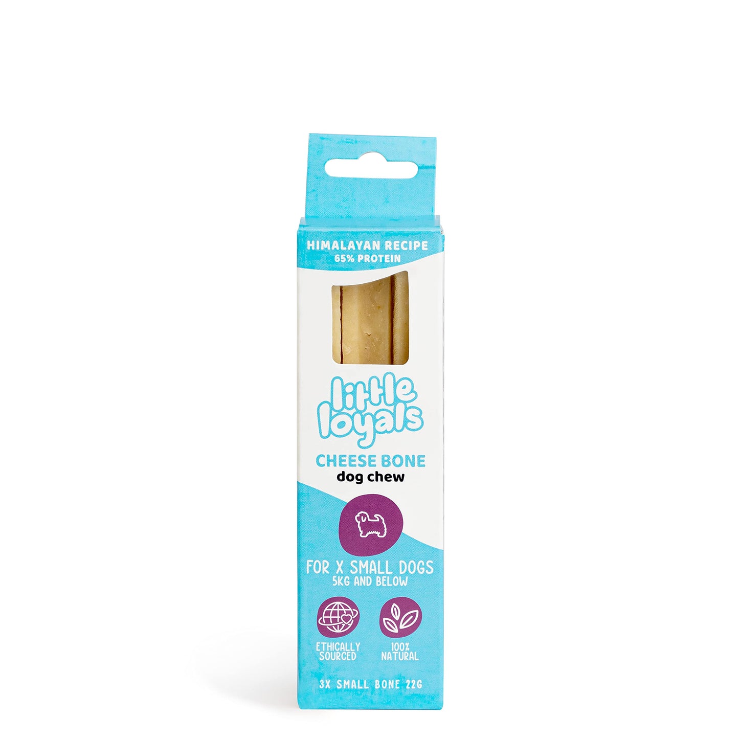 Little Loyals Cheese Bone Dog Chew x3 Small Bone 22g – Long lasting Soft Dog Treats for Small Dogs under 5kg – Suitable for Puppies, Adult & Senior Dogs – Based on Yak Cheese Himalayan Dog Chew Recipe