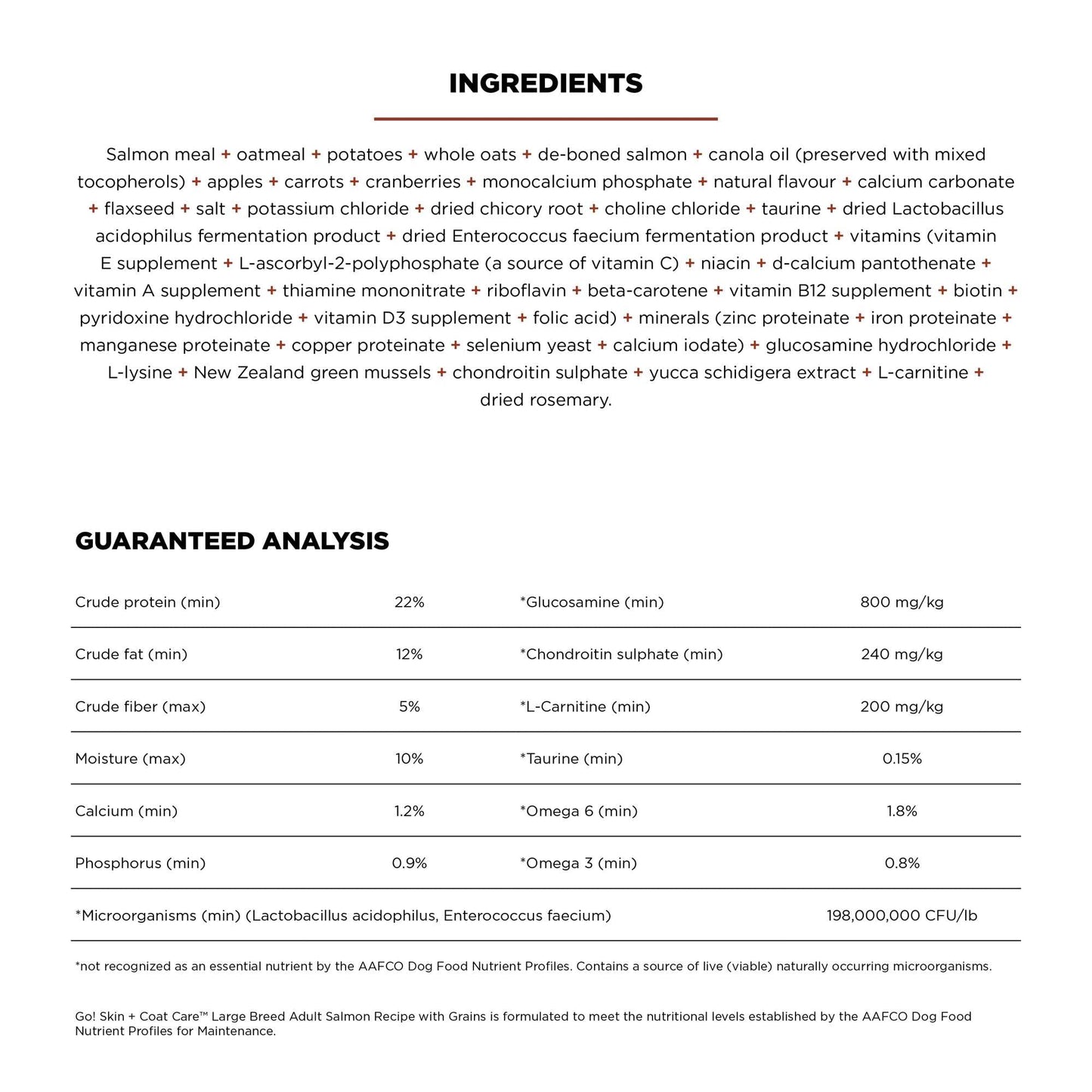 Go! Solutions Skin + Coat Care, Dry Dog Food, Large Breed Adult Salmon Recipe with Grains, 25 lb Bag