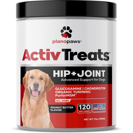 Glucosamine for Dogs Hip and Joint Supplement - Safe Joint Support for Dogs - Dog Joint Supplement with Glucosamine Chondroitin MSM Turmeric for Dogs - 120 Joint Care Chews for Dogs ActivTreats