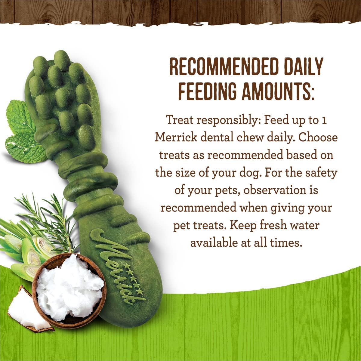 Merrick Fresh Kisses Natural Dental Chews Infused with Coconut and Botanical Oils for Small Dogs 15-25 Lbs - 48 ct. Box