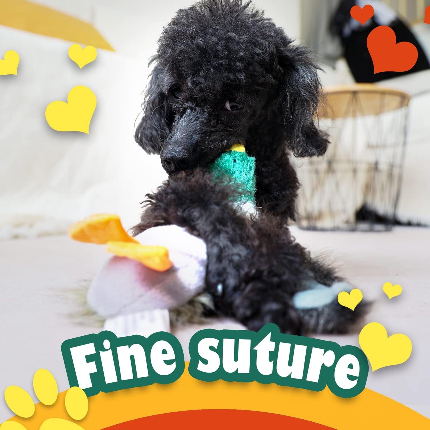 ALL FOR PAWS Duck Squeaky Doy Toy, Duck Dog Toy for Medium Large Breed, Puppy Fetch Toy with Squeaker, Plush Chew Dog Toy, 18 x 9.1 x 3.9 inches, Classic - Mallard L