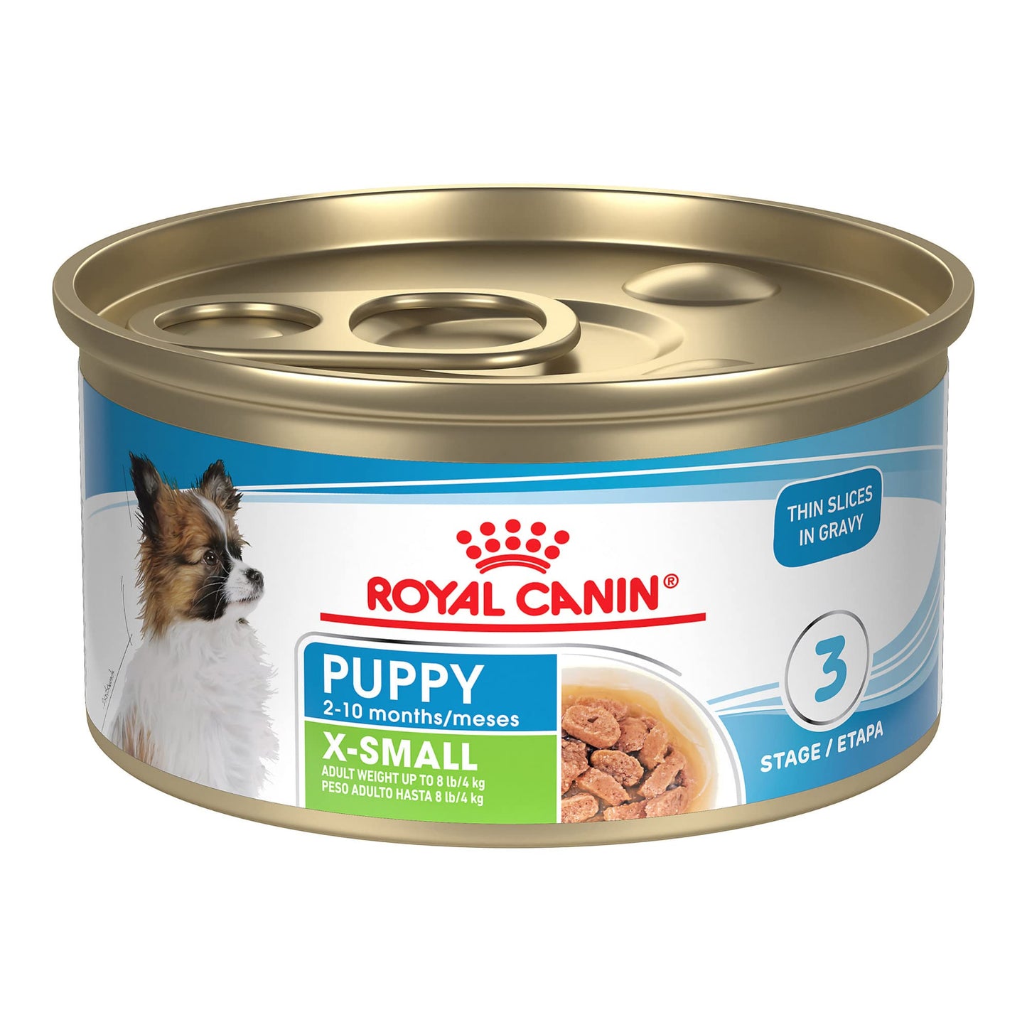 Royal Canin Size Health Nutrition X-Small Puppy Thin Slices in Gravy Dog Food, 3 oz (Pack of 24)