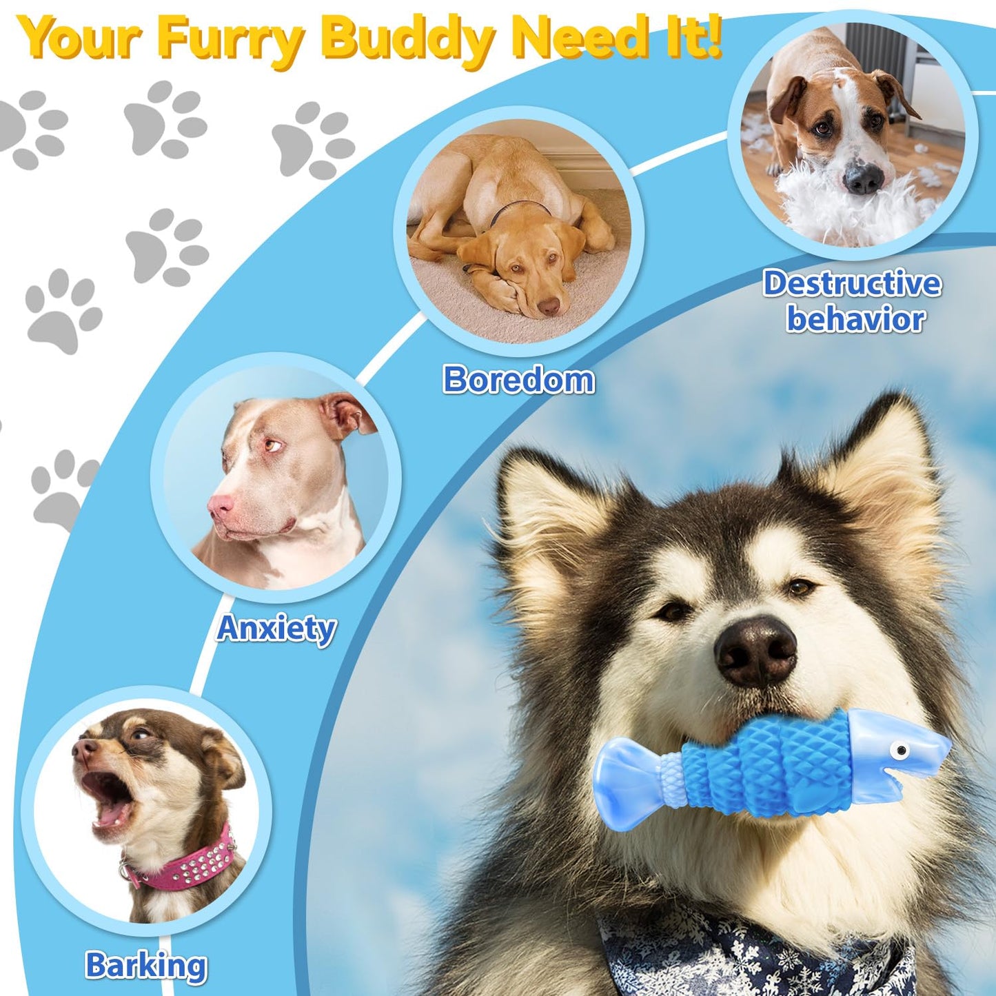 WoofBite Indestructible Stick Dog Toy - Lifetime Replacement - Durable Chew Toy for Aggressive Chewers - Safe Non-Toxic Natural Rubber - Chew Tug & Fetch - Tough, Heavy Duty - Med/Large Breed, 8”x2”