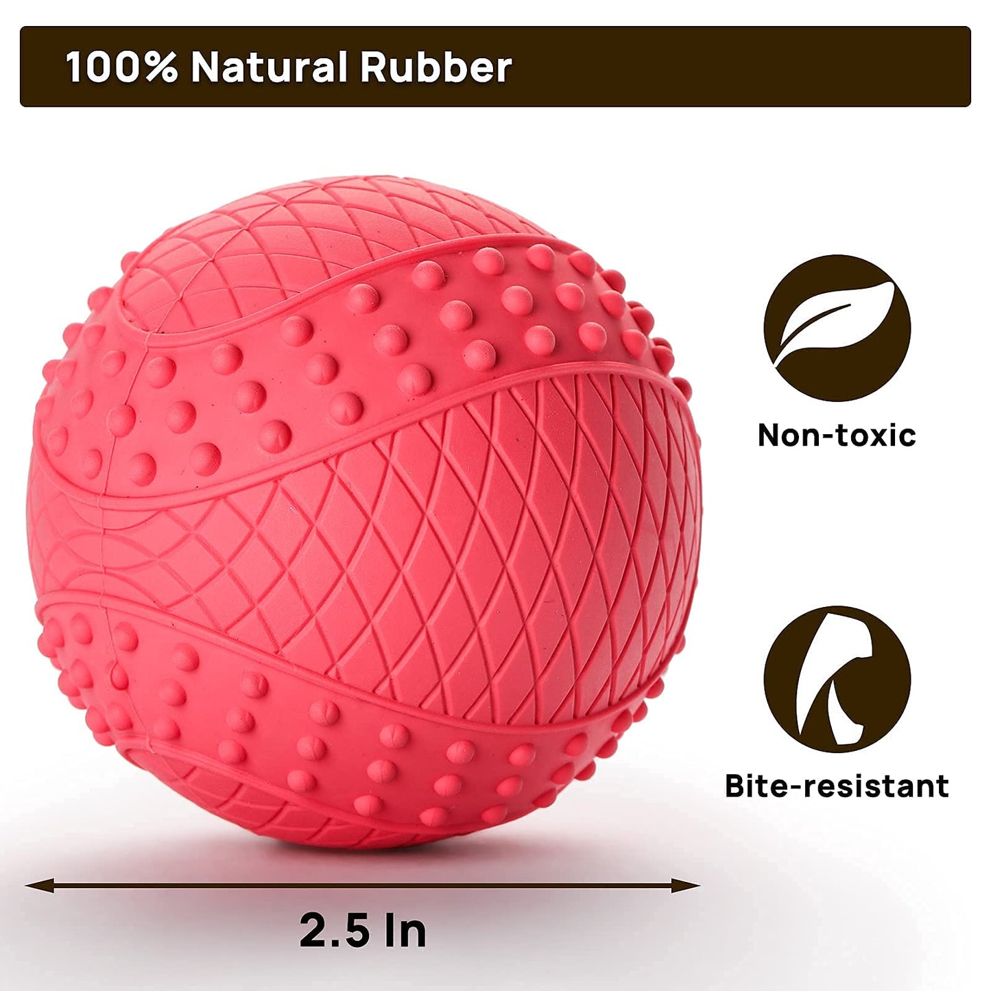 iPettie Summer Floating Dog Ball, Squeaky Water Fetch Toy, Waterproof Rubber Chew Ball, BPA Free, Colorful, 4 Sets, 2.5"