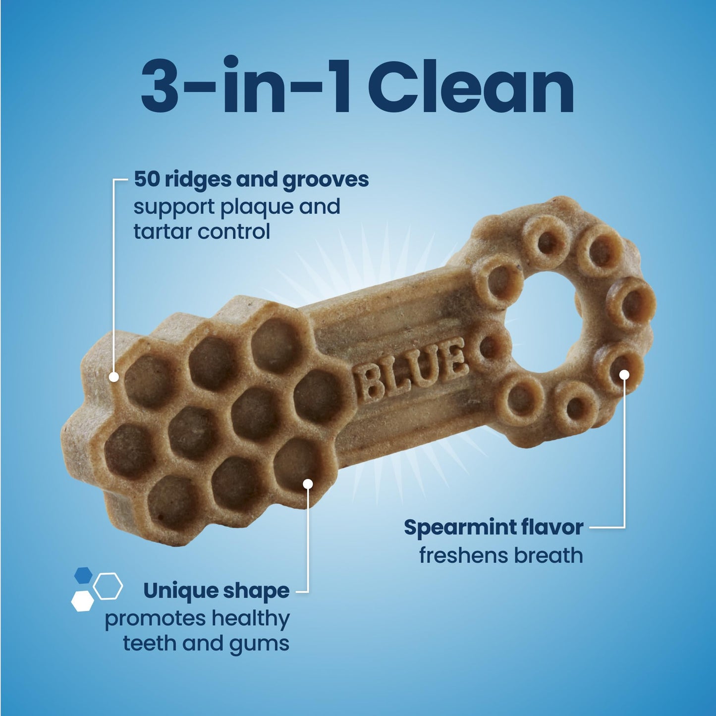 Blue Buffalo Dental Chews Medium Natural Dog Treats, Chicken & Spearmint 34.5-oz Bag (42 Count)