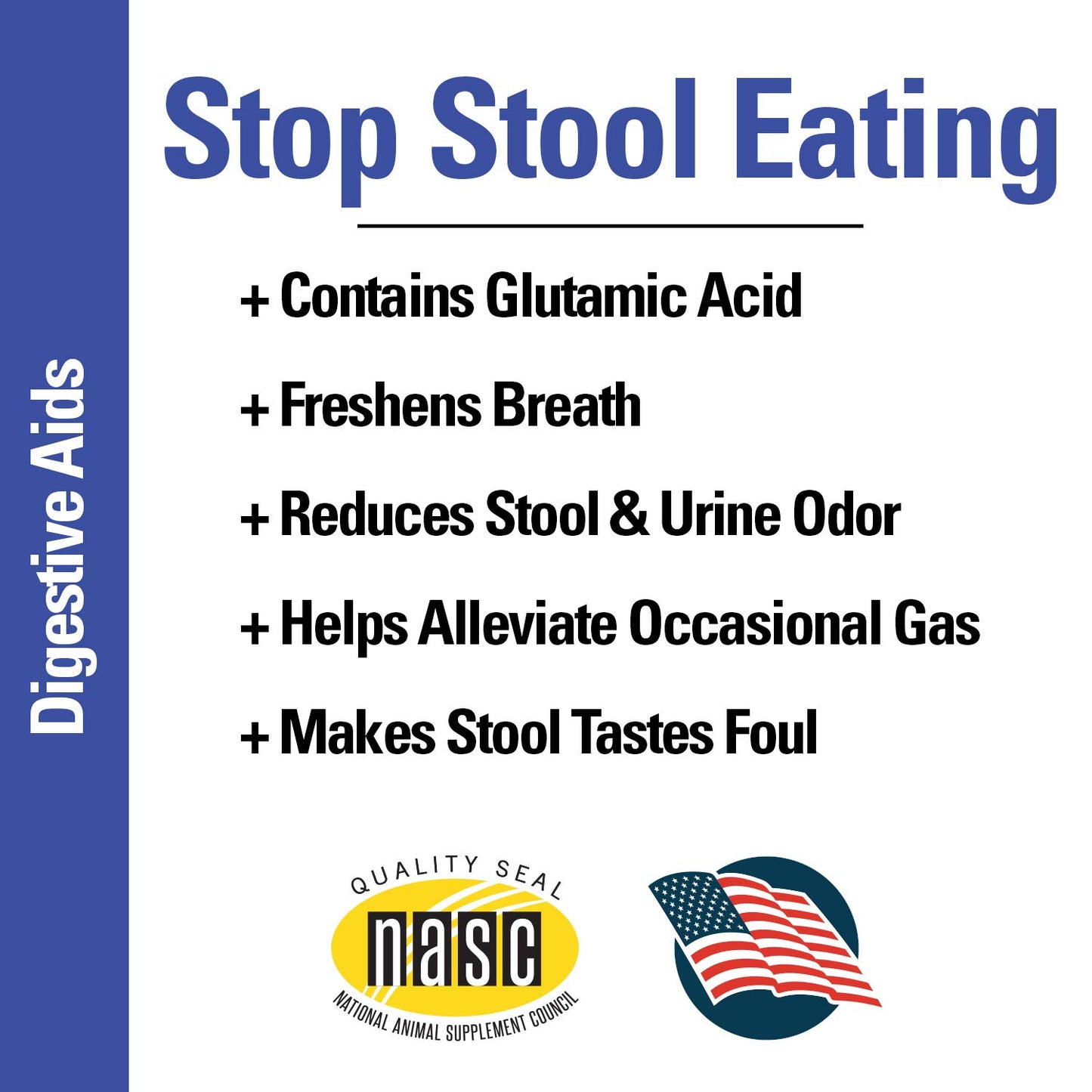 Vet Classics Stop Stool Eating Pet Health Supplement for Dogs – Dog Breath Freshener – Stops Dogs from Eating Stool – Enzymes, Probiotics – 60 Chewable Tablets