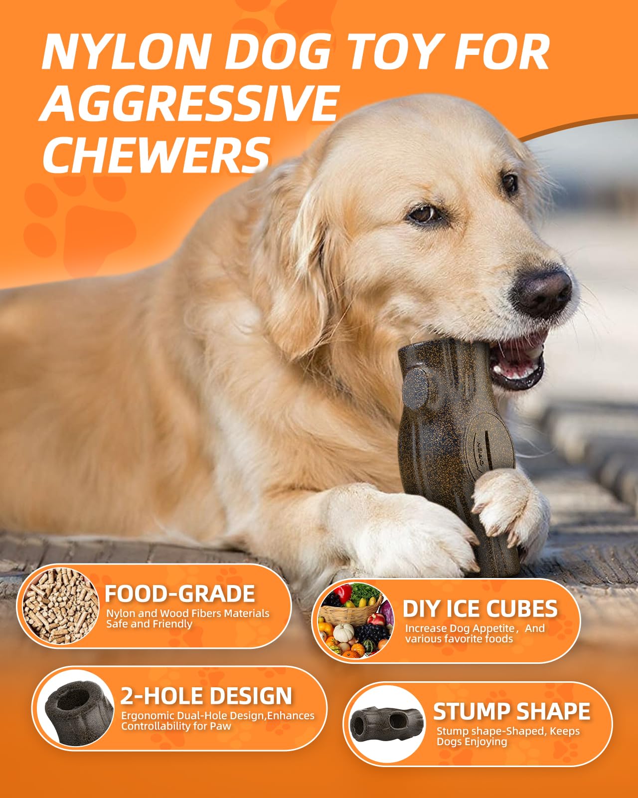 Kovirova Interactive Dog Toys, Dog Toys for Aggressive Chewers, Frozen Dogs Chew Toys Keep Dog Busy with Long Lasting, Reduce Anxiety, Indestructible Dogs Toy for Large/Medium Breeds