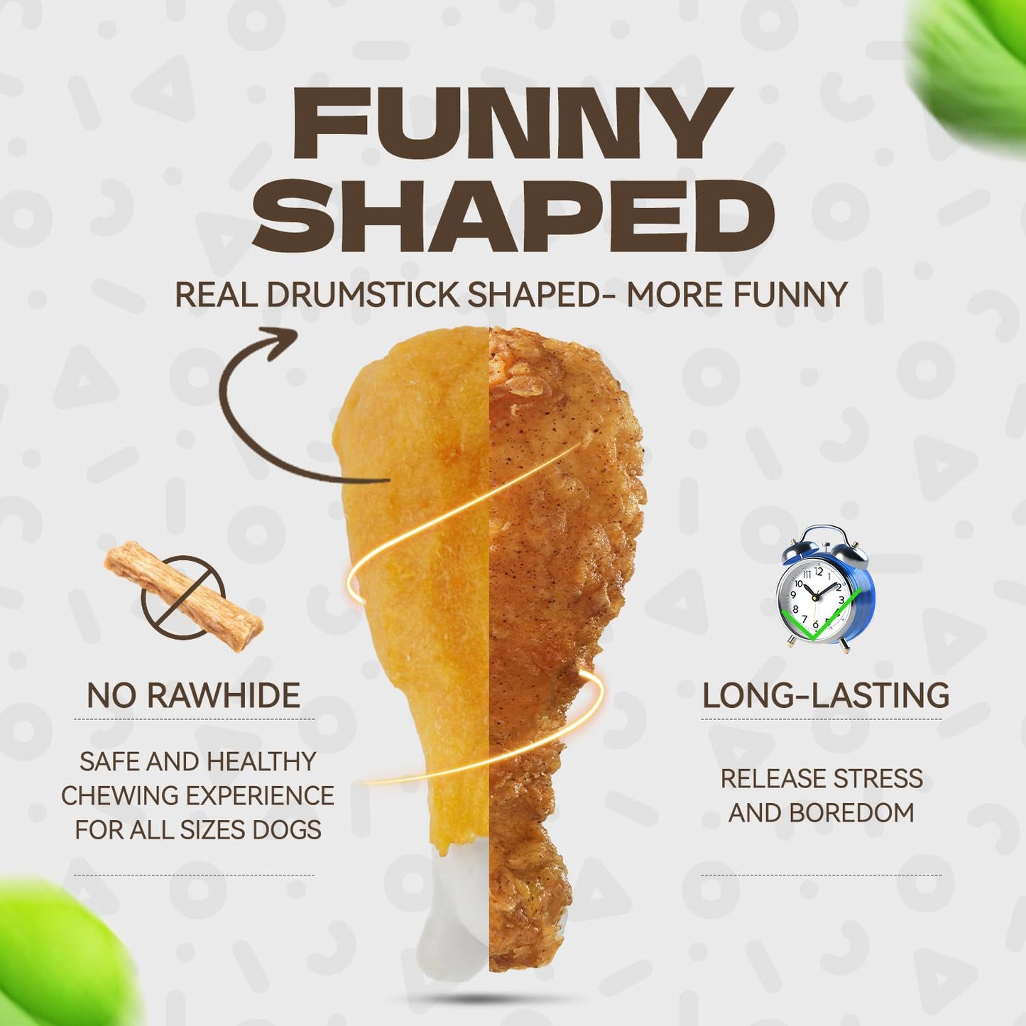 KUADELRO Dog Treats, Chicken Wrapped Calcium Bones Rawhide Free Dog Chews Long Lasting Chicken Training Treats Teeth Cleanning Chewy Snacks for Medium and Large Breed 10.54oz/19-20pcs