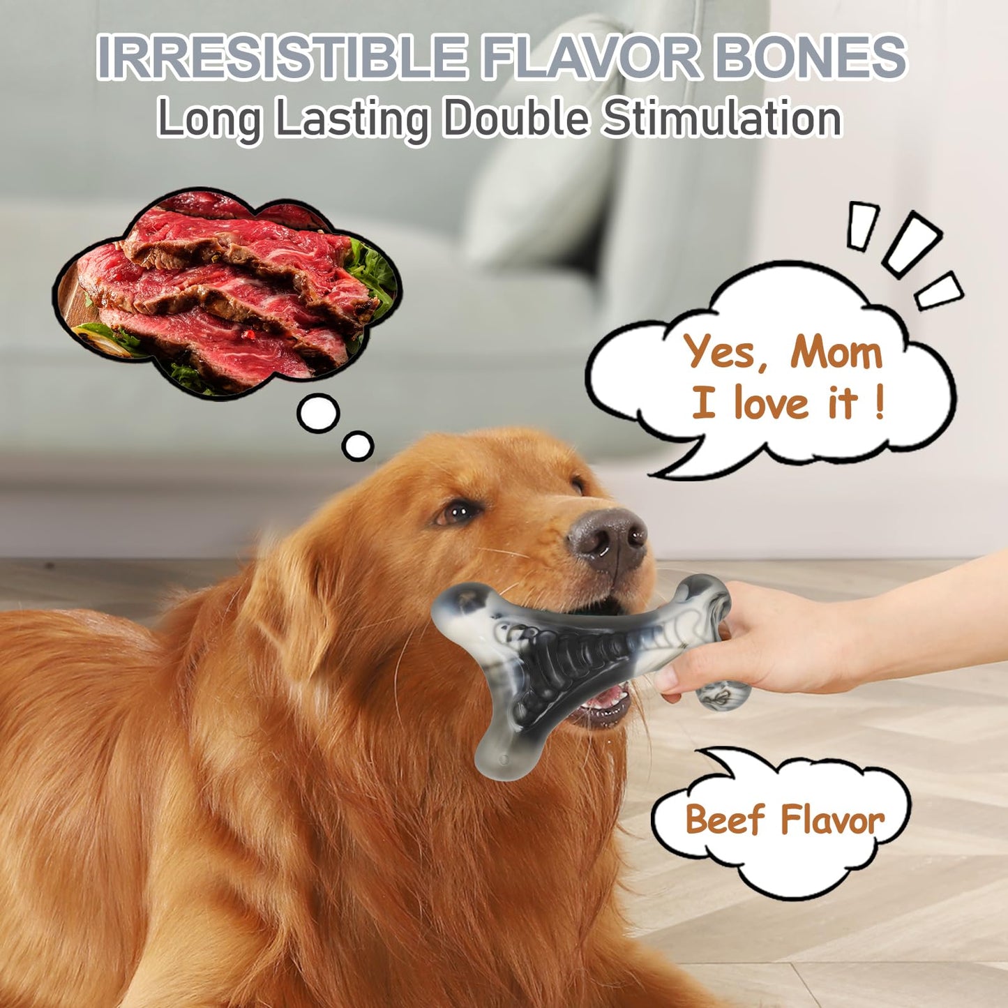 WinTour Tough Dog Toys for Aggressive Chewers, Hard Indestructible Dog Toys to Keep Them Busy, Nylon Durable Interactive Chewers for Medium & Large Breeds