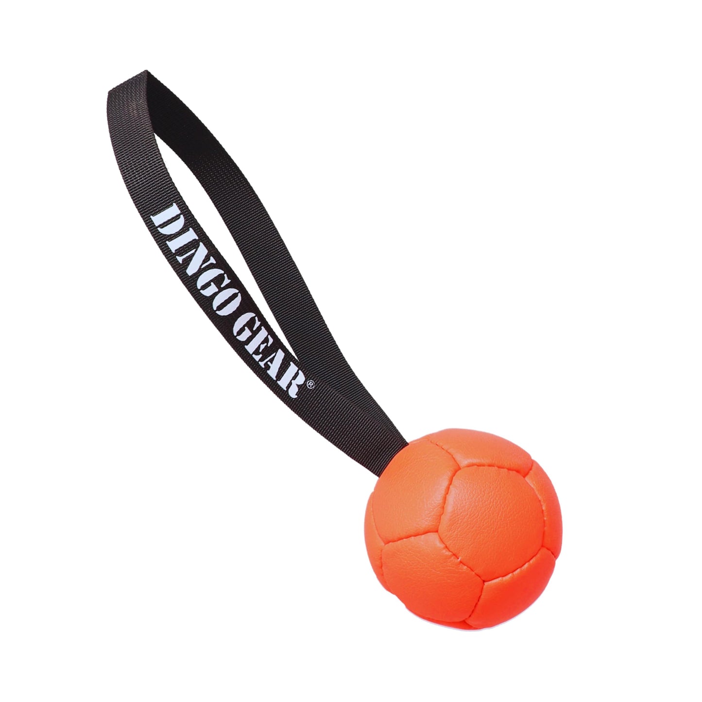 DINGO GEAR WWW.DINGOGEAR.COM 1977 Set Faux Leather Ball with Pump for Dog Training, as Reward for Fetch tug of war, for Strong Dog, Handmade, 3in Orange Z30029