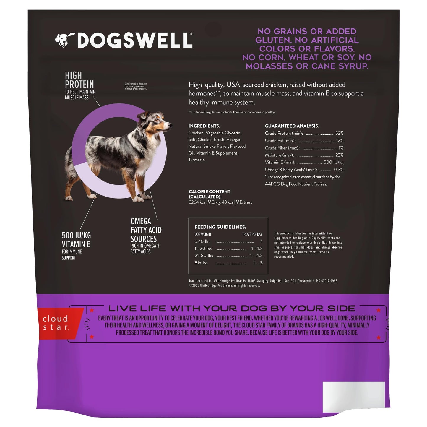 DOGSWELL Immunity & Defense, Flaxseed Oil, Turmeric, Vitamin E & A, Healthy Aging, Chicken Jerky 24 oz. (842197)