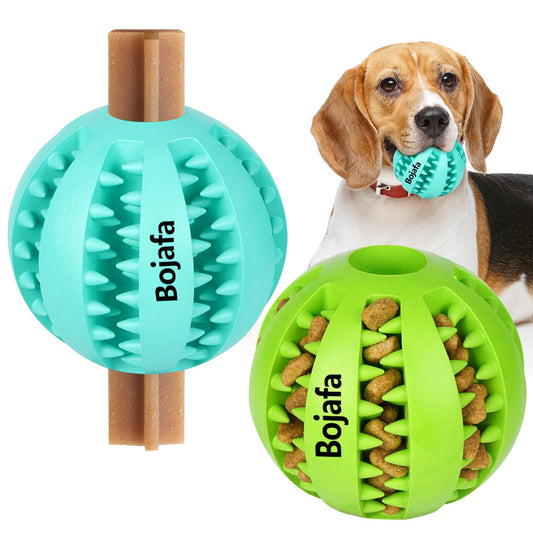 Bojafa Puppy Chew Toys for Teething: Durable Rubber Dog Toys for Boredom - Treat-Dispensing Balls for Small Breed Indoor Play (2pack)
