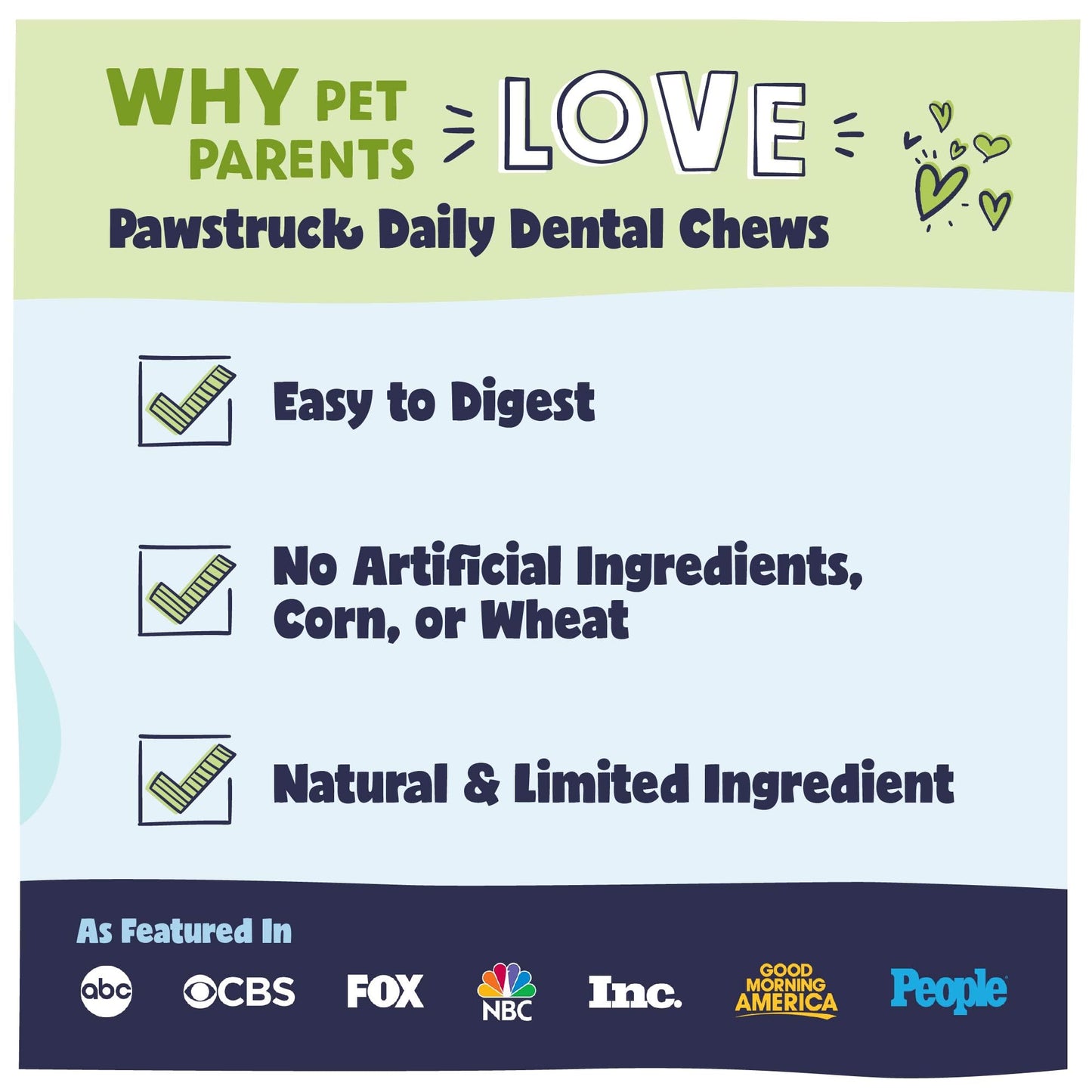Pawstruck Natural Dental Chews for Small Medium Dogs & Puppies - Vet Recommended Brush Stick Treats Made in USA Breath Freshener to Improve Oral Hygiene & Clean Teeth - 15 Count - Packaging May Vary