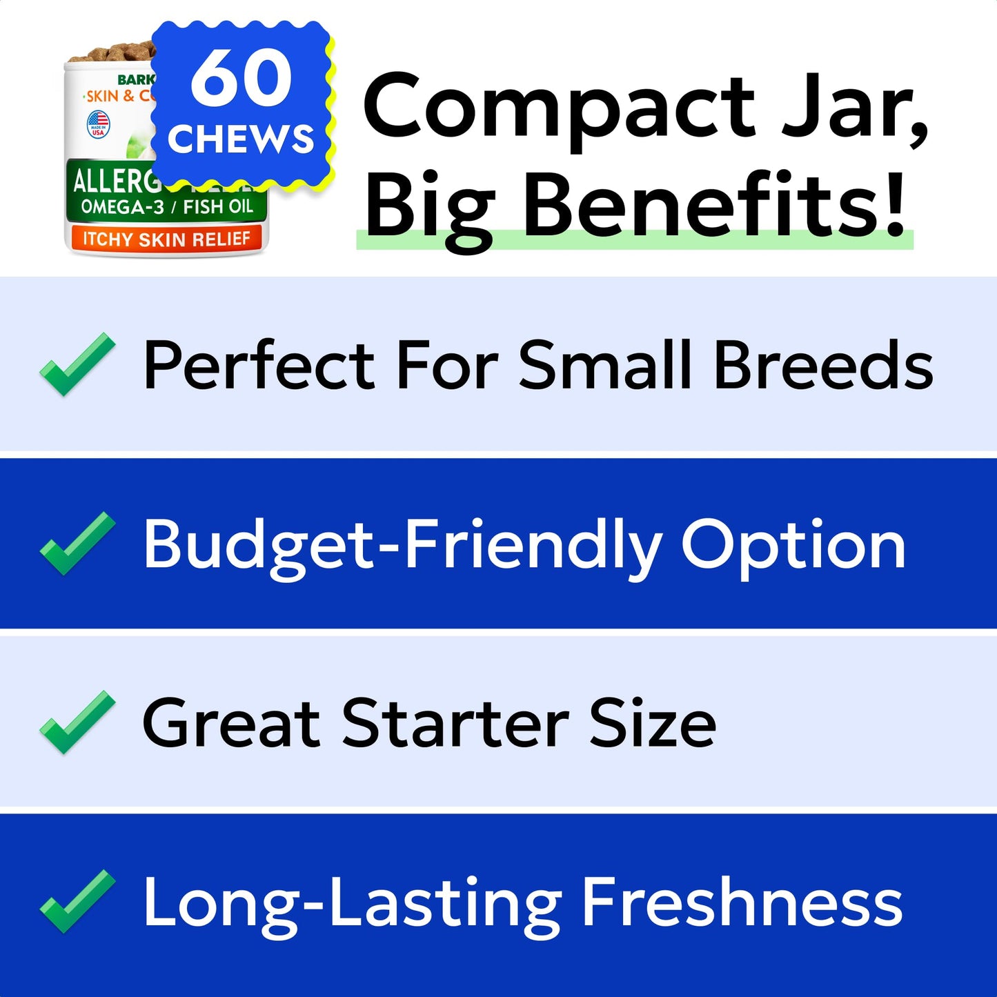 BARK&SPARK Dog Allergy Relief Chews - Anti-Itch Skin & Coat Supplement - Omega 3 Fish Oil - Itchy Skin Relief Treatment Pills - Itching&Paw Licking - Dry Skin&Hot Spots - (60 Immune Treats - Chicken)