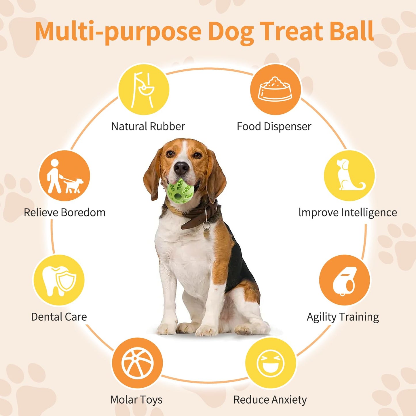 Zividodo Interactive Dog Toys, Dog Puzzle Ball, Pet Chew Relieves Anxiety, Cleans Teeth,Dog Toys to Keep Them Busy,Outdoor Dog Entertainment for Small and Medium Dogs (3 Pcs)