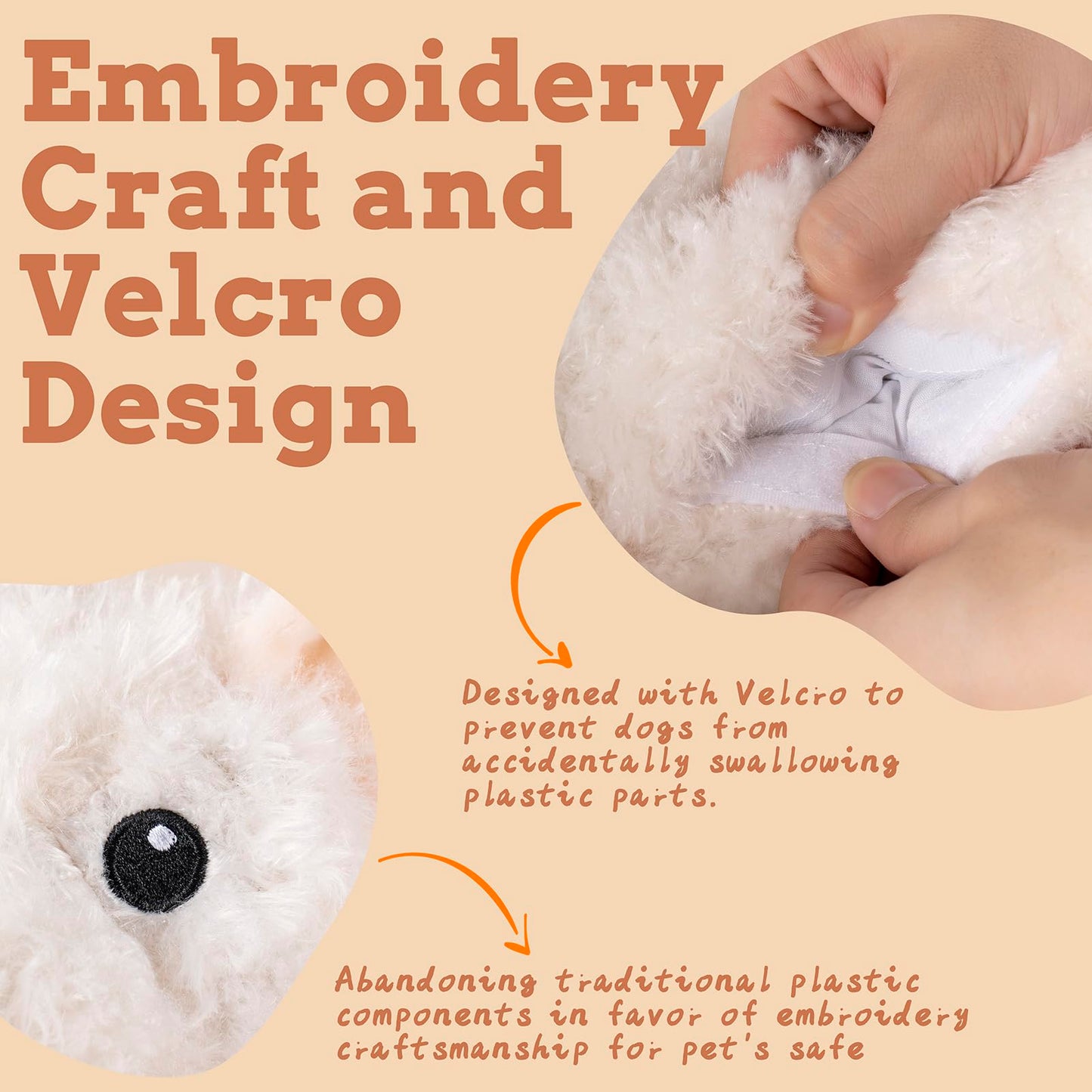 Extragele Puppy Toys, Heartbeat Toy for Puppy Dog Anxiety Relief, Heartbeat Stuffed Animal for Comfort Sleep Aid Crate Training Calming Aid, Puppy Essentials Gifts