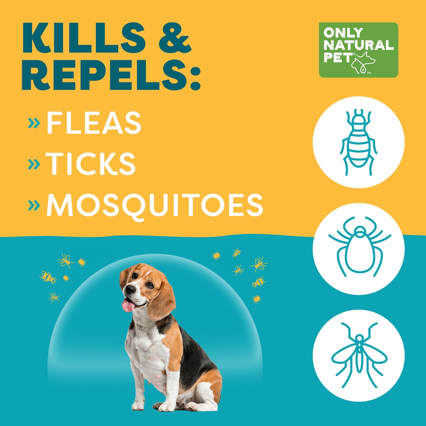 Only Natural Pet EasyDefense Flea & Tick Prevention for Medium Breed Dogs (15 to 40 lbs) - Natural Herbal Control, Squeeze-On Drops - Protects up to 3 Months (M Sqz)