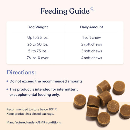 Pawfy Calming Chews for Dogs | Natural Dog Calming Chews - Supports Relaxation and Calm Behavior | Helps with Thunder, Separation, Chewing & Barking | Soothing Aid for Fireworks - 30 Turkey Treats