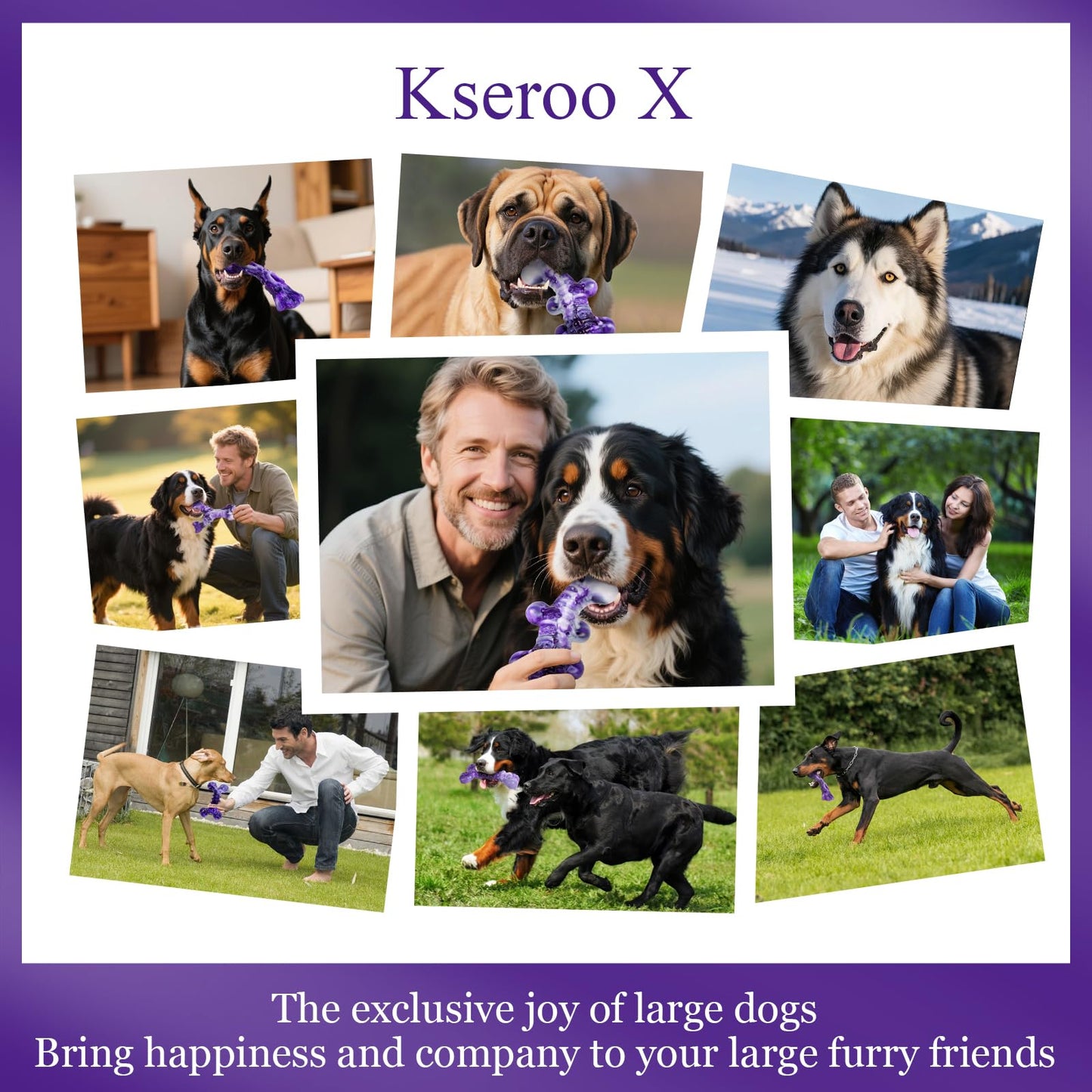 KSEROO X 4-Pack Indestructible Chew Toys for Extra-Large Dogs - Aggressive Chewers, Durable Nylon Bone, Heavy Duty Long-Lasting Dog Toys for Large Breed & Strong Chewers