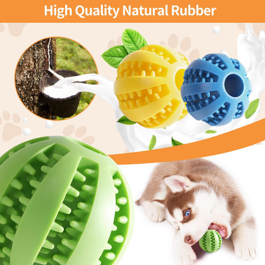 Zividodo Interactive Dog Toys, Dog Puzzle Ball, Pet Chew Relieves Anxiety, Cleans Teeth,Dog Toys to Keep Them Busy,Outdoor Dog Entertainment for Small and Medium Dogs (3 Pcs)