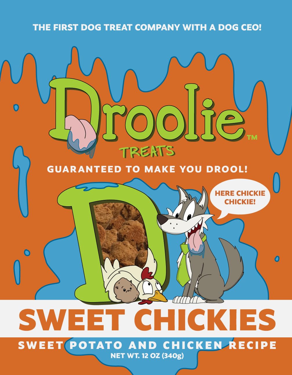 Droolie Treats Sweet Chickies Dog Treats, Sweet Potato and Chicken, Soft and Chewy, 12 oz