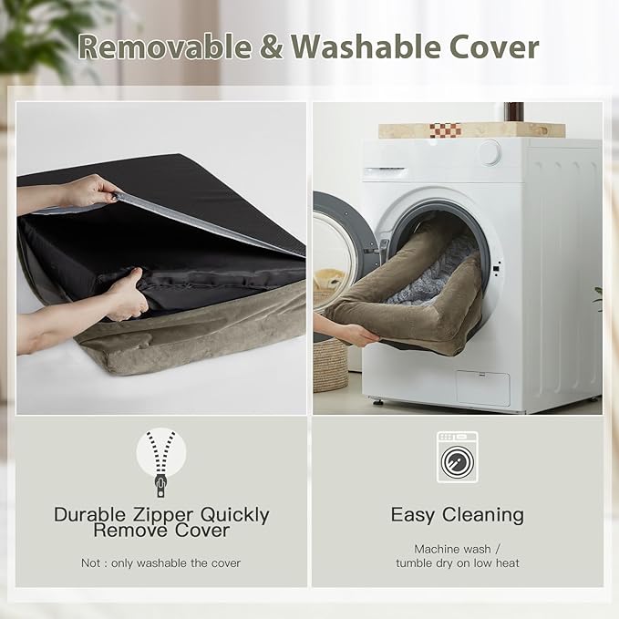 WNPETHOME XL Extra Large Dog Bed, Washable Dog Couch with Removable Waterproof Cover, Orthopedic Large Pet Sofa Bed with Bolster Sides for Sleeping