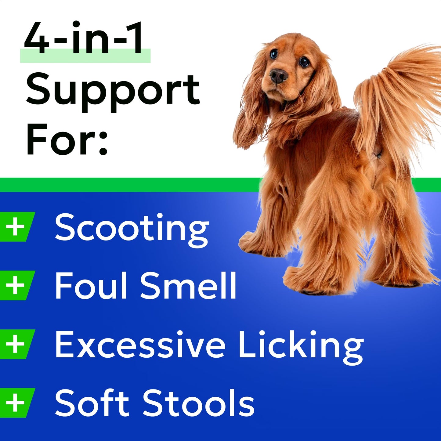 Anal Gland Guard Support + Stool Eating Deterrent with Probiotics - Scoot Treatment - Digestive Enzymes & Breath Aid Support - Stop Dog Poop Eating - Made in USA