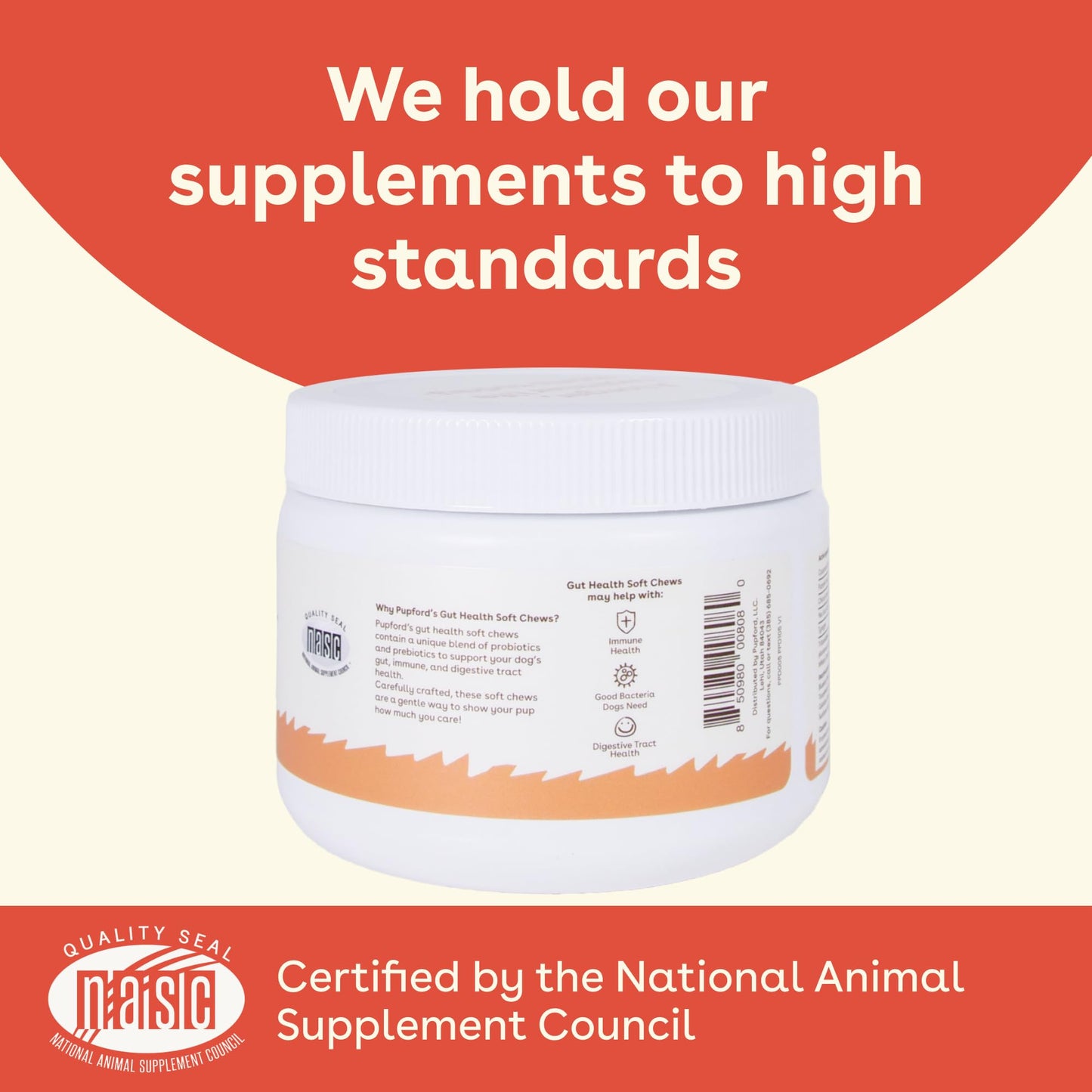 Pupford Gut Health & Immunity Supplement for Puppies and Adult Dogs, Made in The USA, Vet Approved, No Artificial Flavors, Peanut Butter and Jelly, Net Wt. 6.3 oz (180g)