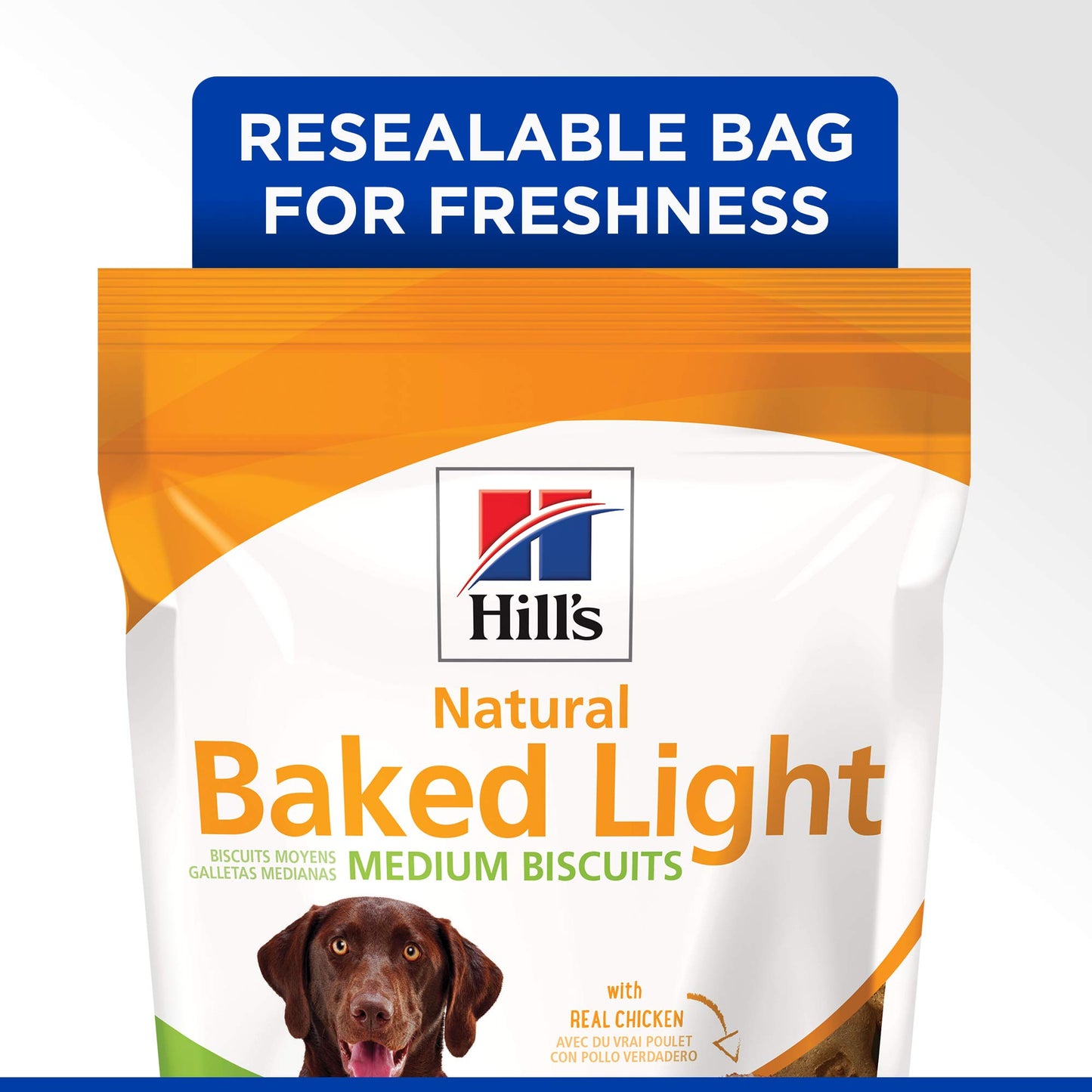 Hill's Natural Baked Light Biscuits, All Life Stages, Great Taste, Dog Treats, Chicken, 8 oz Bag