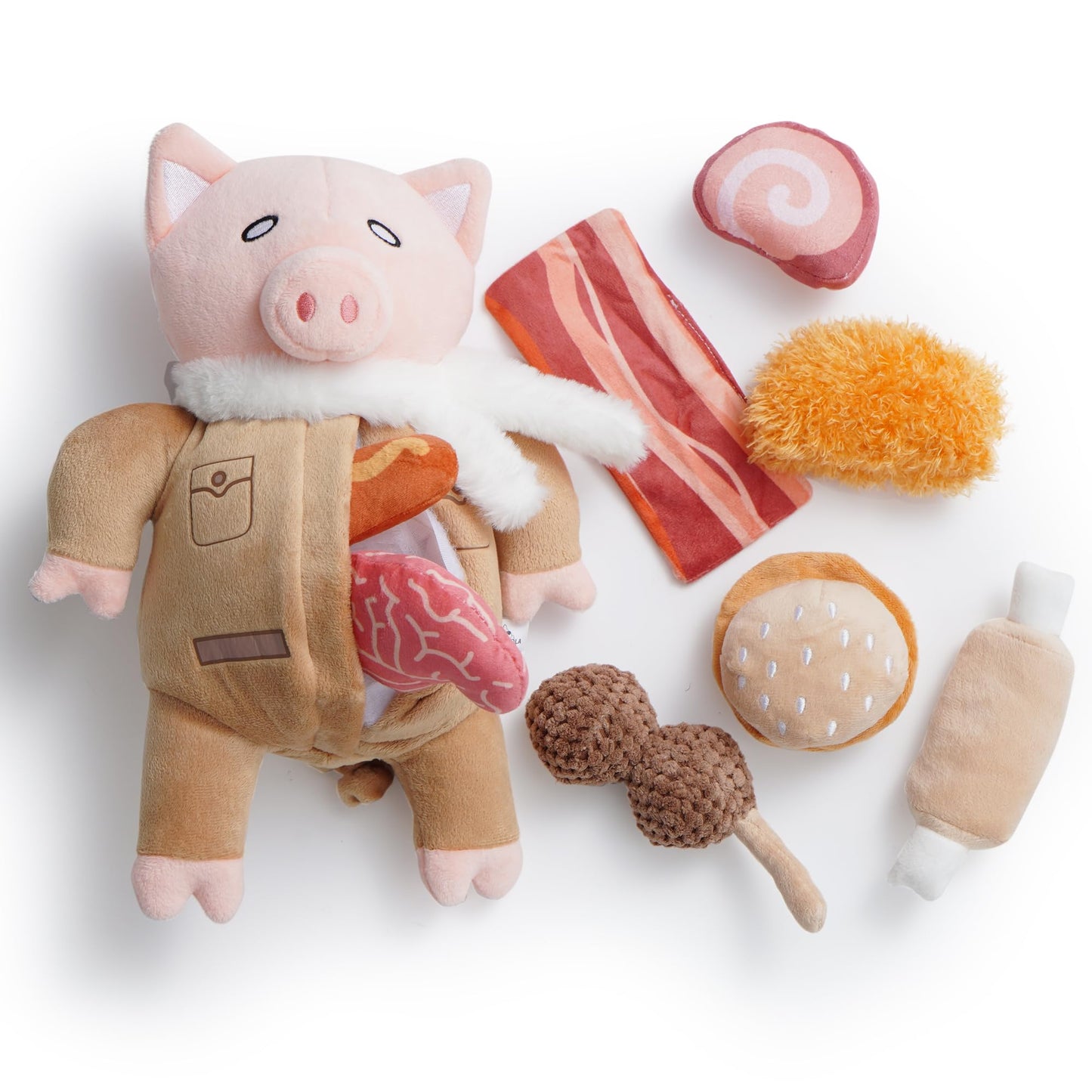 Nocciola Stuffed Pig Dog Toys: Funny Squeaky Crinkle Dog Chew Toys for Small Medium Breed, Plush Puzzle Cognitive Training Pet Enrichment Supplies, Burrow Hide Seek Mental Stimulation Anxiety Relief