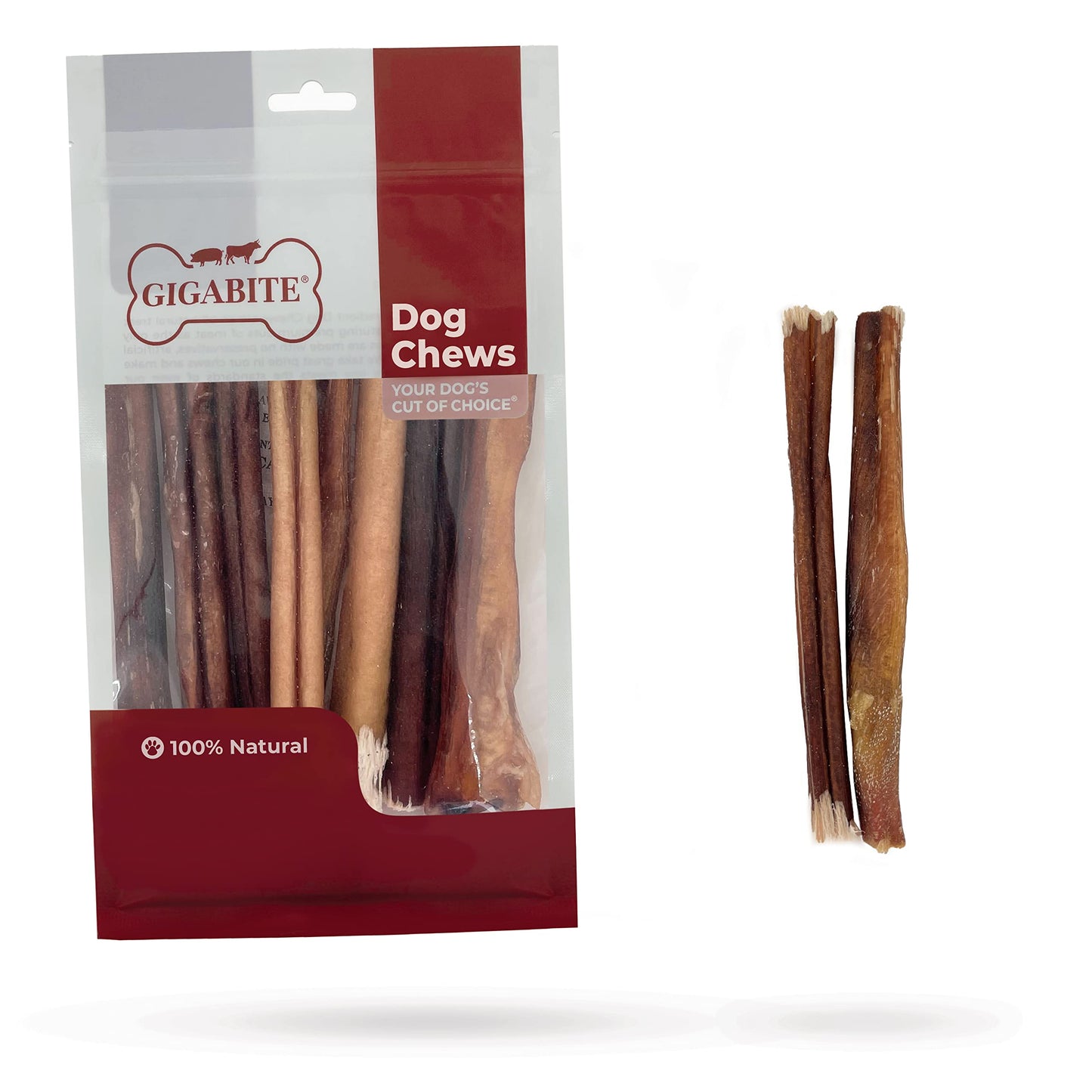 Best Pet Supplies GigaBite 6 Inch Bully Sticks (8 Pack) - All Natural, Free Range Beef Pizzle Dog Treat