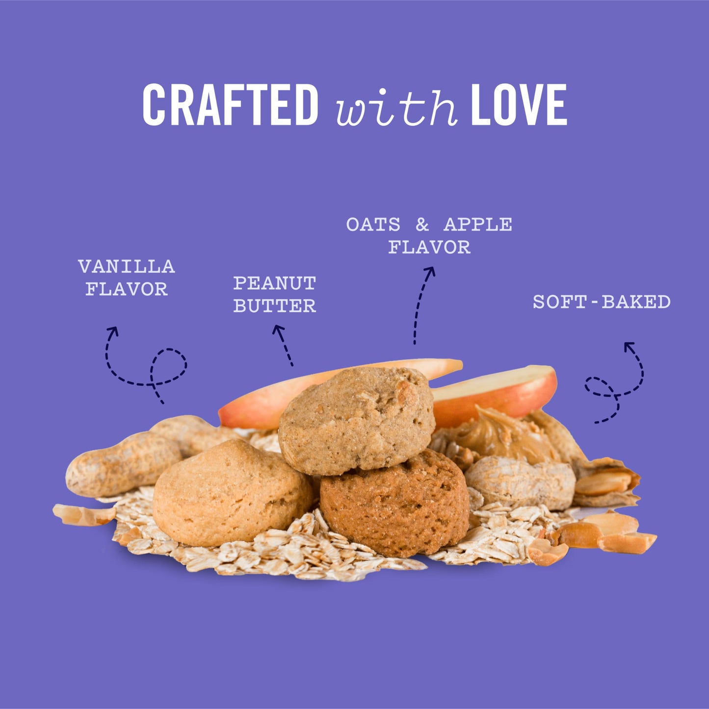 Three Dog Bakery Assort"Mutt" Trio, 48oz – Delicious Dog Treats With Oats, Apple, Peanut Butter & Vanilla, Premium Dog Training Treats, Puppy Treats