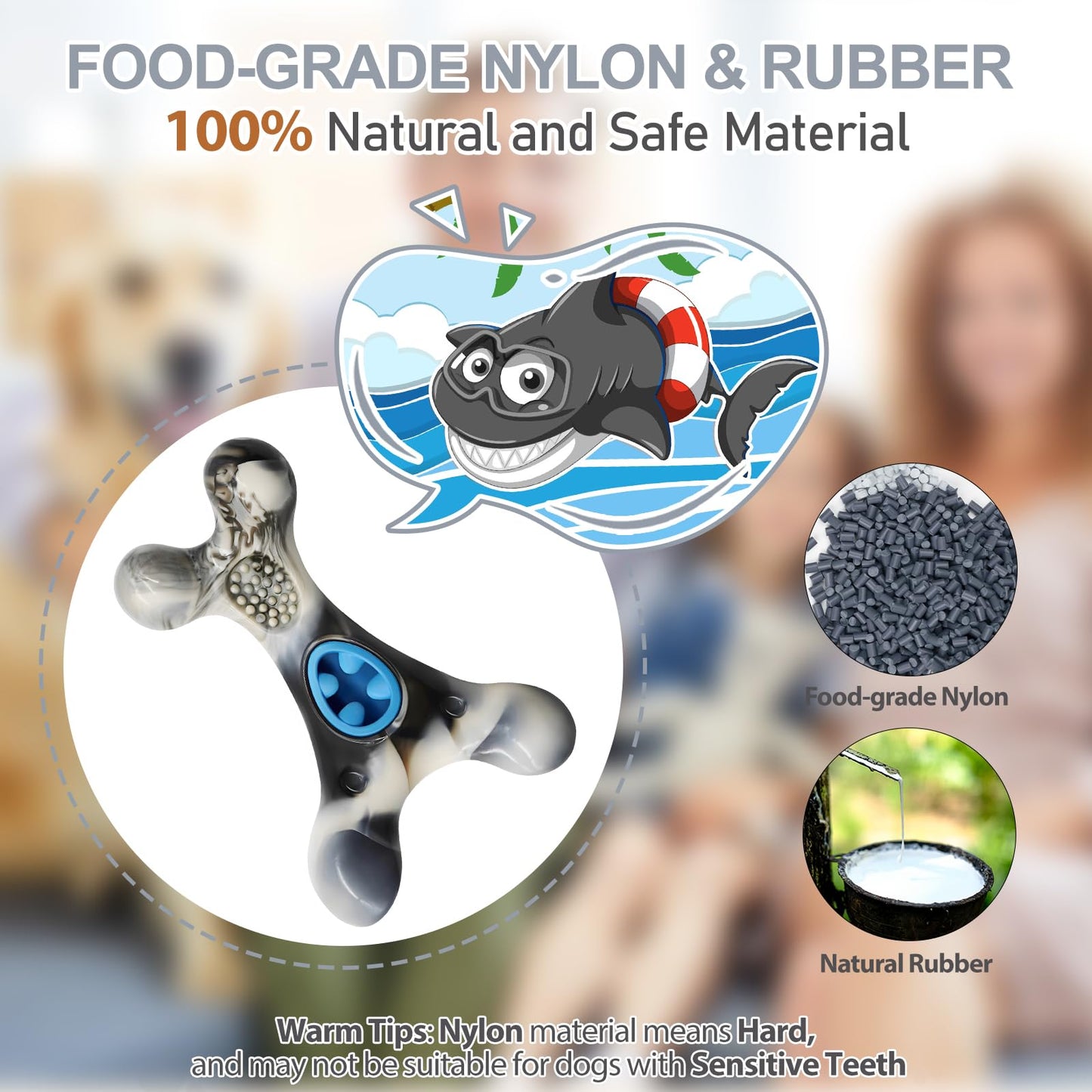 WinTour Tough Dog Toys for Aggressive Chewers, Hard Indestructible Dog Toys to Keep Them Busy, Nylon Durable Interactive Chewers for Medium & Large Breeds