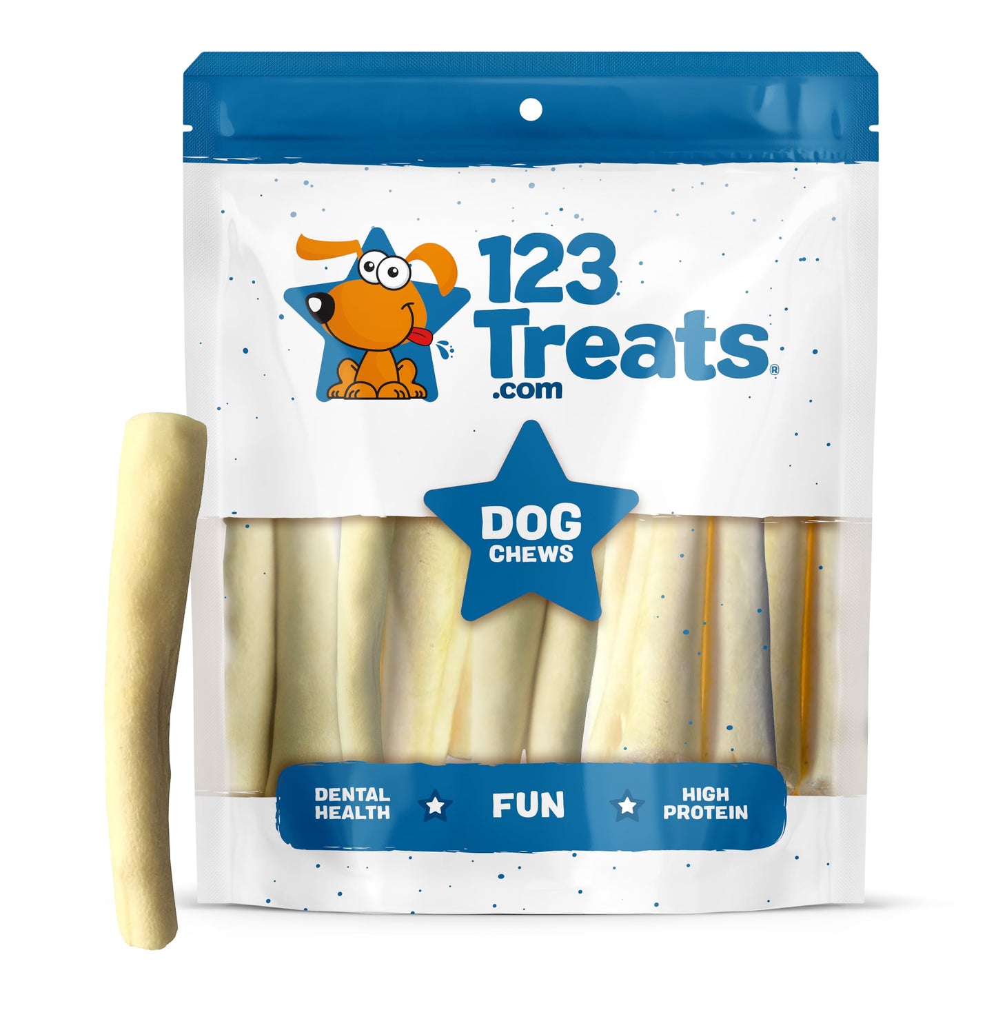 123 Treats Cow Tails for Dogs 5-6" - (25 Count) 100% Natural Long Lasting Chew Treats for Dogs, High Protein Beef Bull Sticks, Single Ingredient, Sourced from Free Range Grass-Fed Cattle
