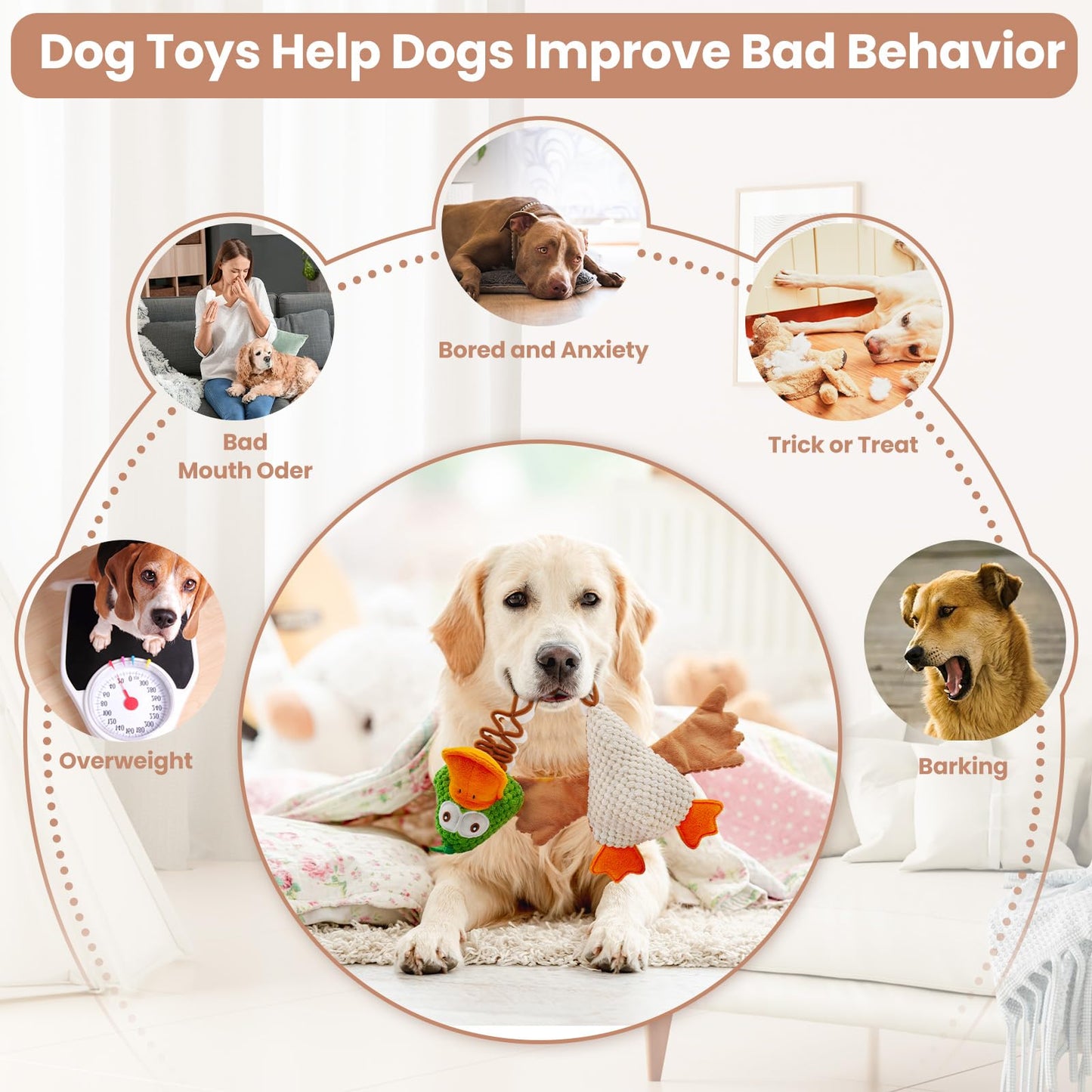 WinTour Tough Dog Toys for Aggressive Chewers, Squeaky Dog Toys, Tug of War Dog Toy, Indestructible Toys to Keep Them Busy, Nylon Durable Interactive Chewers for Medium & Large Breeds